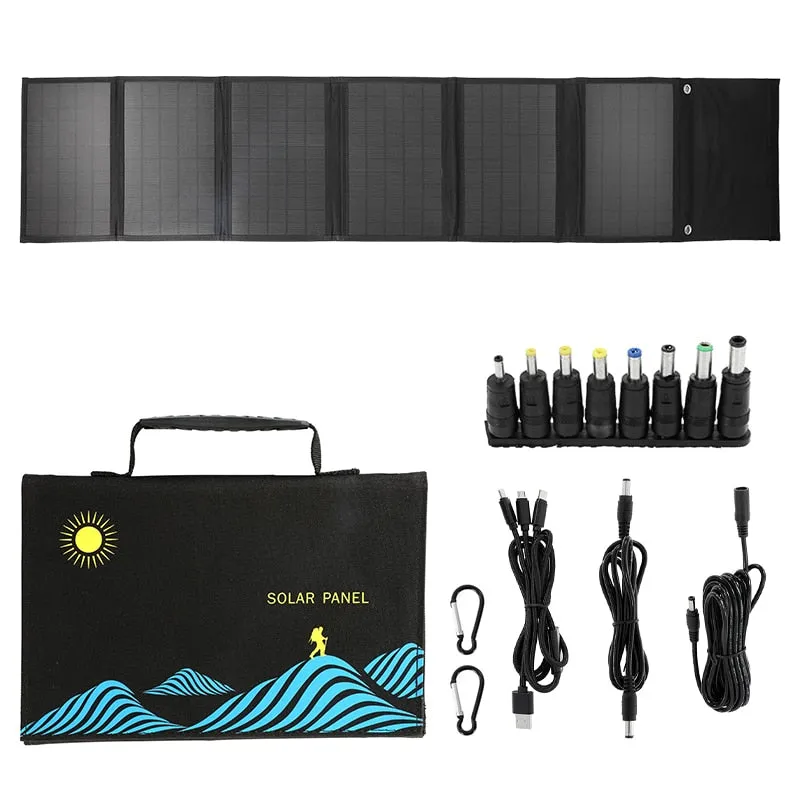 100W Solar Panel Folding Bag USB DC Output Solar Charger Portable Foldable Solar Charging Device Outdoor Portable Power Supply