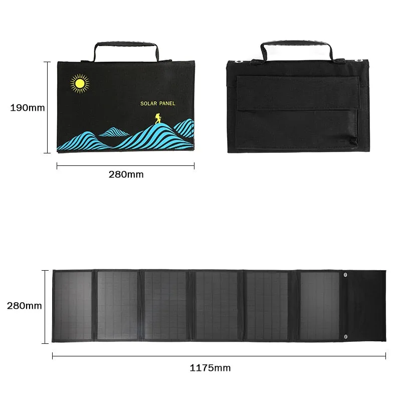 100W Solar Panel Folding Bag USB DC Output Solar Charger Portable Foldable Solar Charging Device Outdoor Portable Power Supply