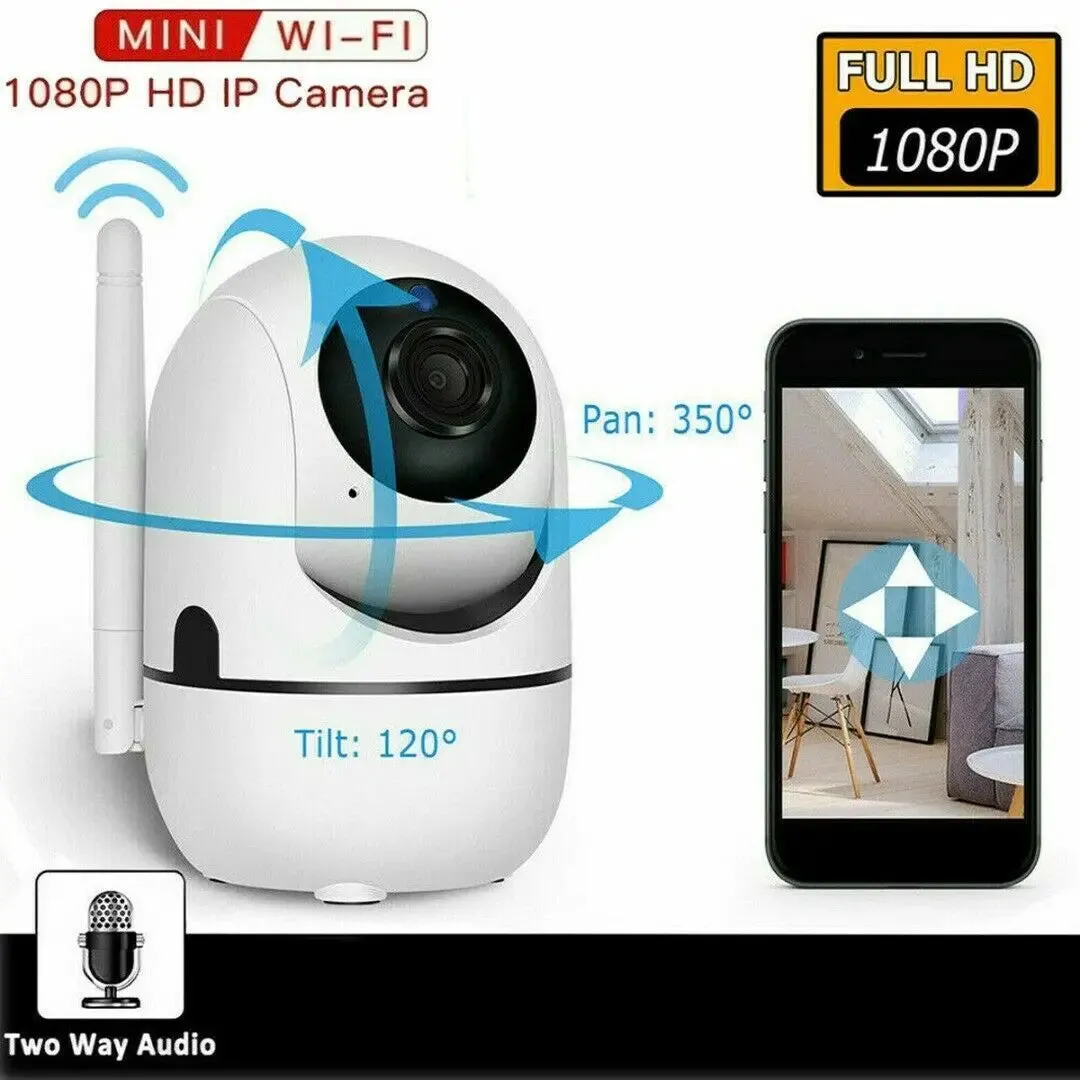 1080P WiFi Wireless Indoor Home Security Camera Night Vision Baby Pet