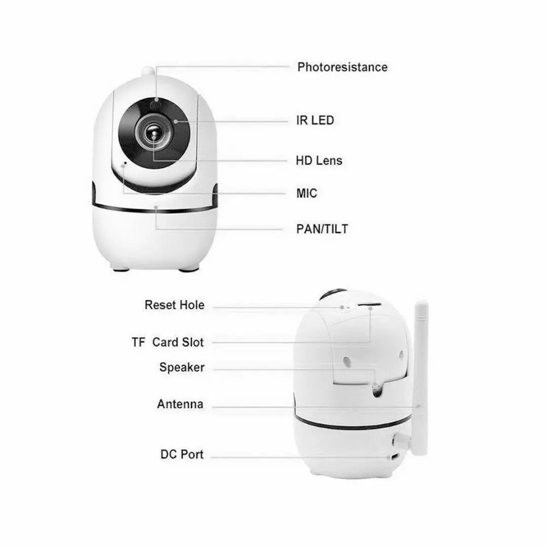 1080P WiFi Wireless Indoor Home Security Camera Night Vision Baby Pet