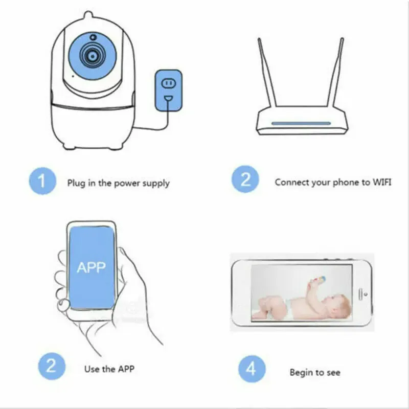 1080P WiFi Wireless Indoor Home Security Camera Night Vision Baby Pet