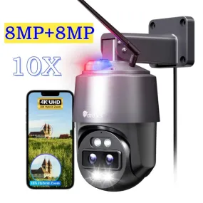 4K 16MP 8MP 8MP 360 Dual Lens Wifi Outdoor Security Camera 10x Auto Zoom-4K IMX415