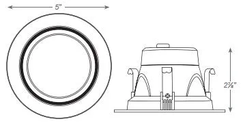 4" LED Downlight White 8 Watts 120V Baffle