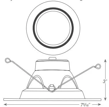 5/6" LED Downlight White Baffle 12 watts