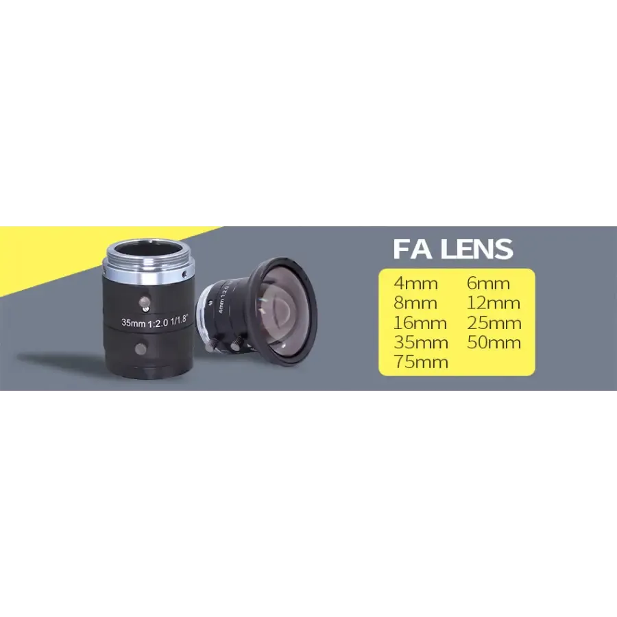 5MP 75mm 50mm FA Lens C-mount F2.8 1/1.8" FA Industrial Camera Lens