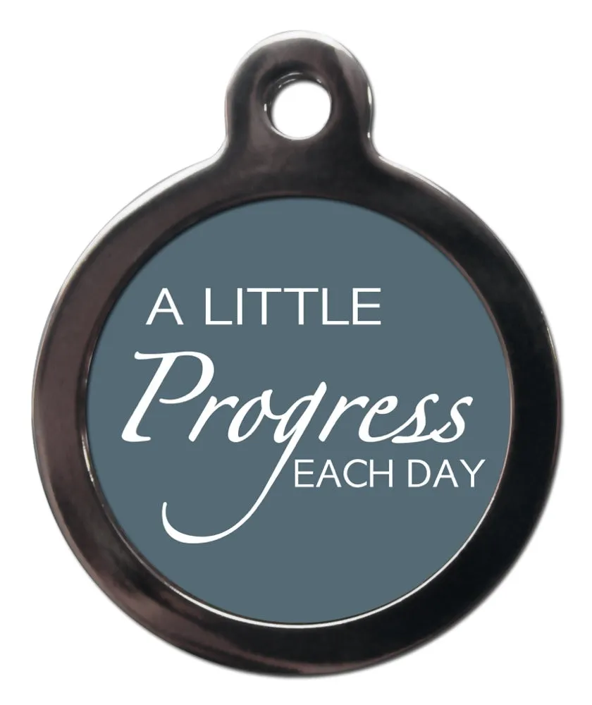 A Little Progress Blue Puppy ID Tag