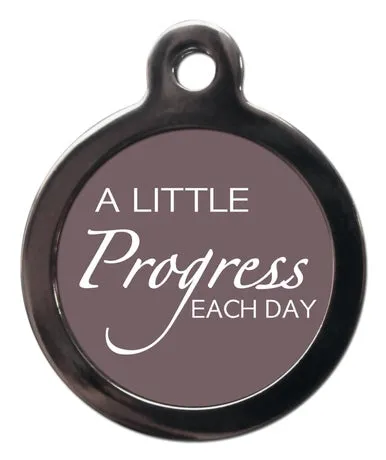 A Little Progress Purple Puppy ID Tag