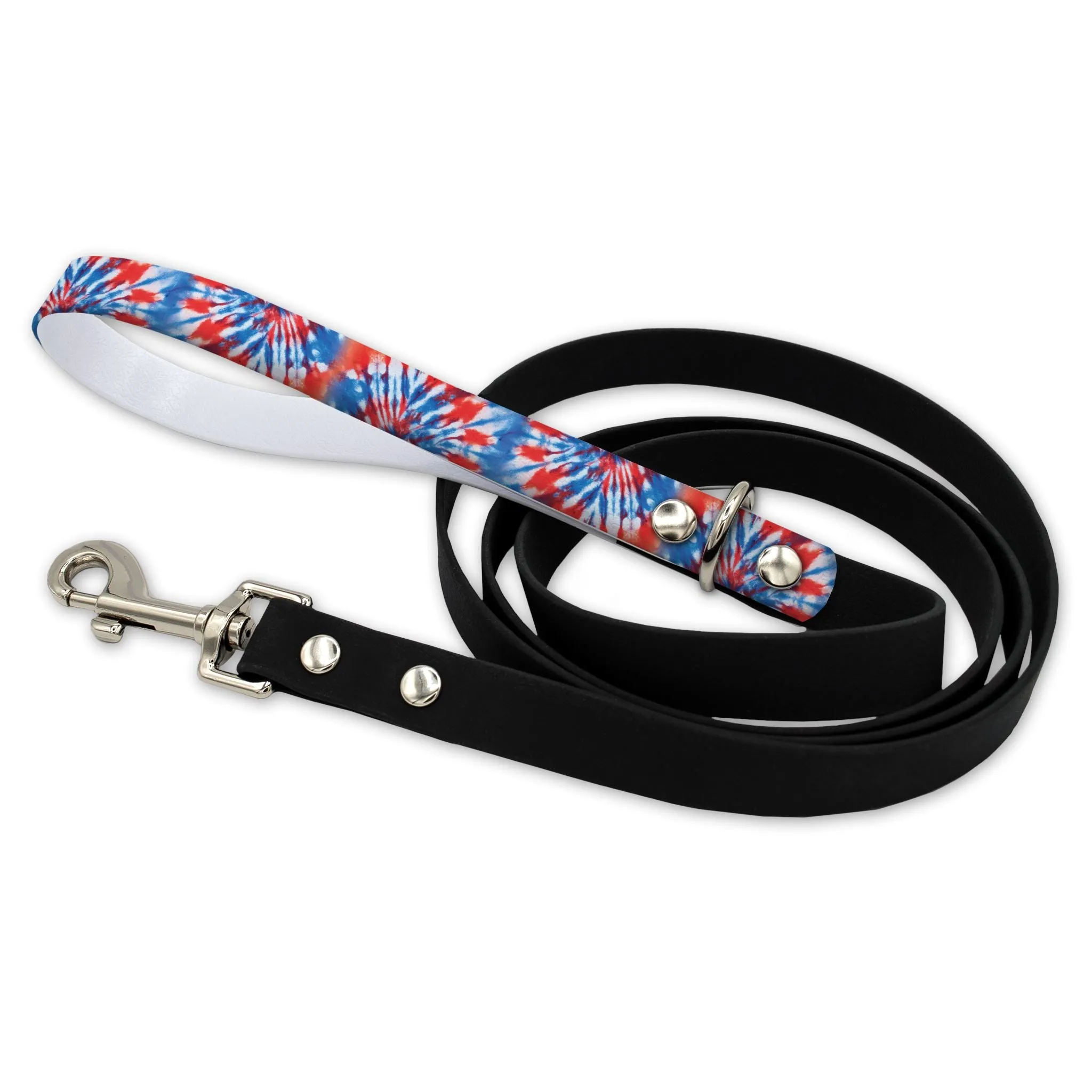 Americana Tie-Dye Waterproof Leash With Silver Snap Hook