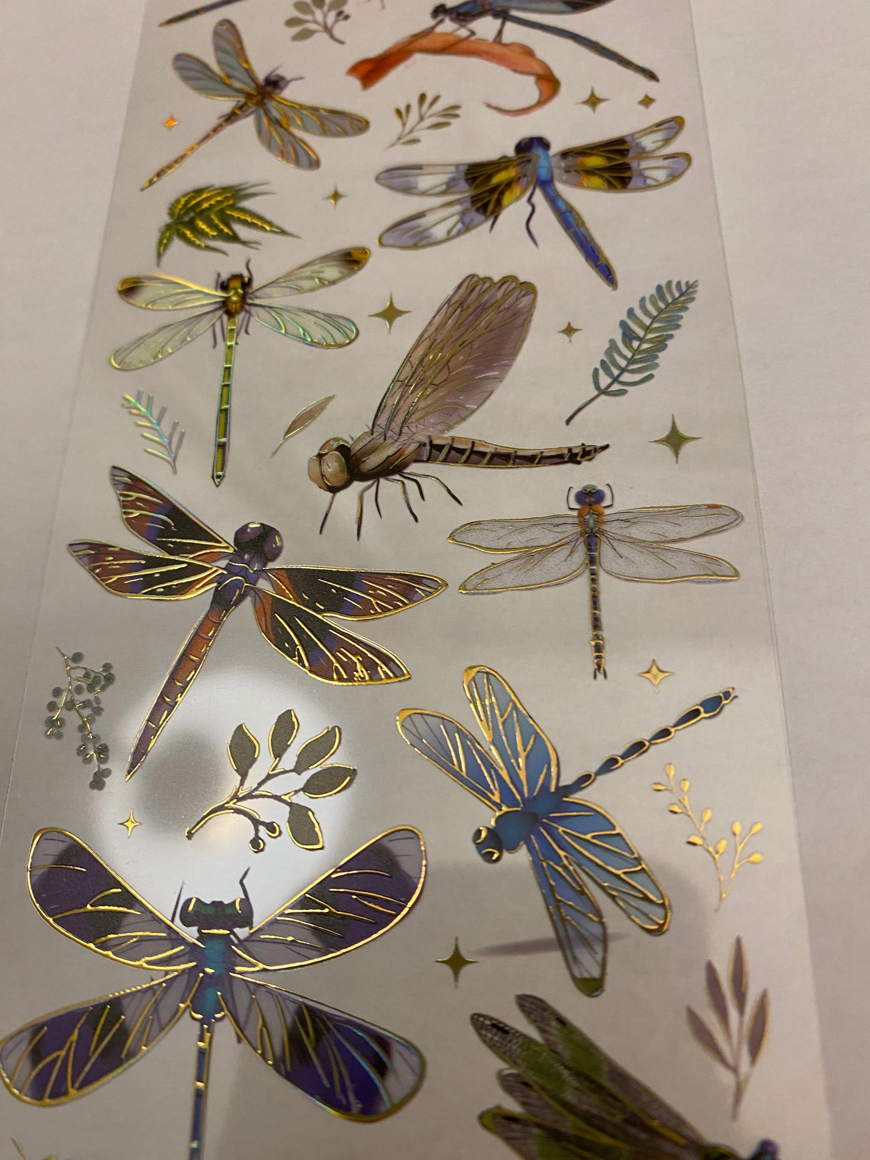 Blue Dragon Flies Foil Clear Tape