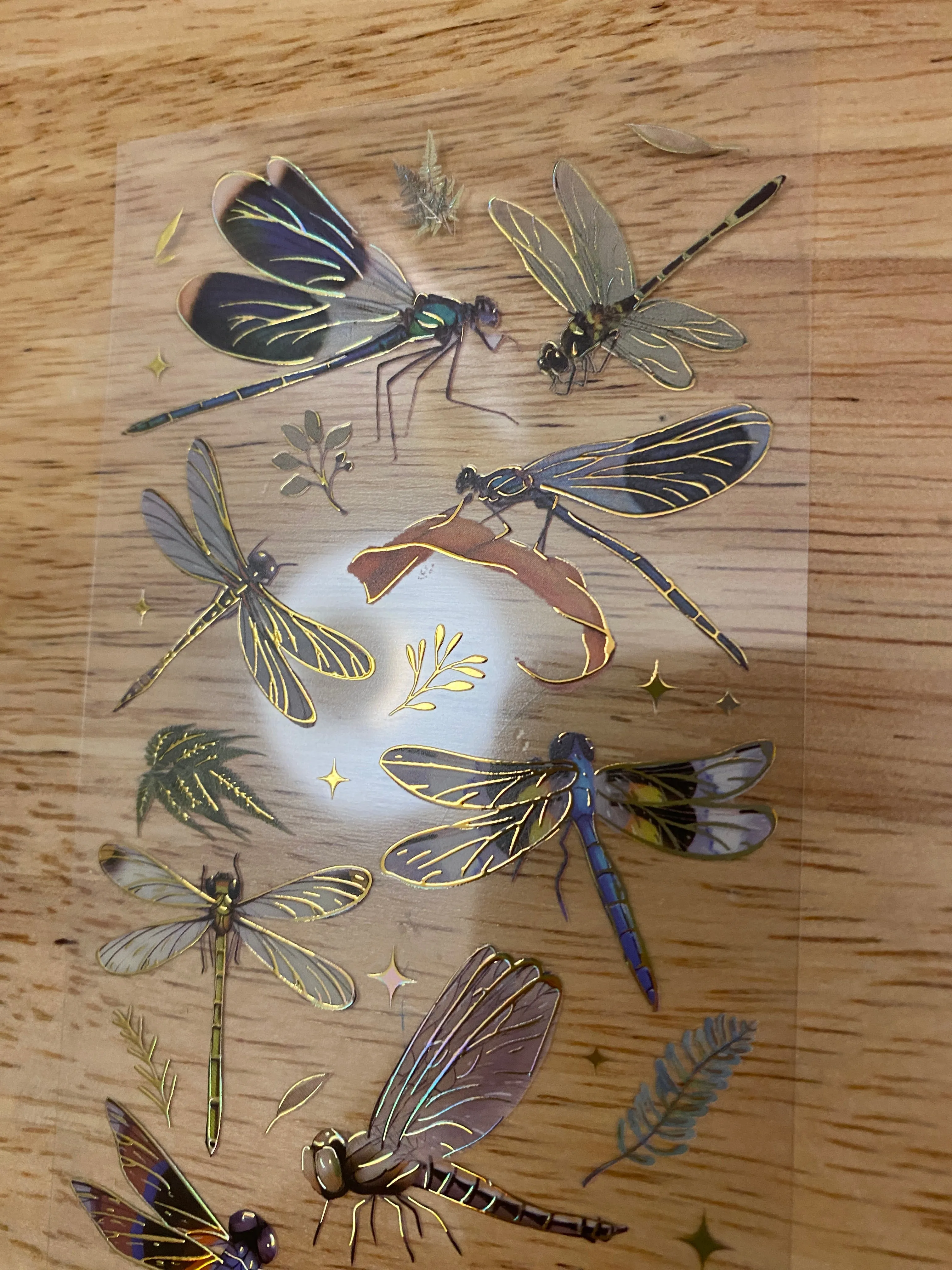 Blue Dragon Flies Foil Clear Tape