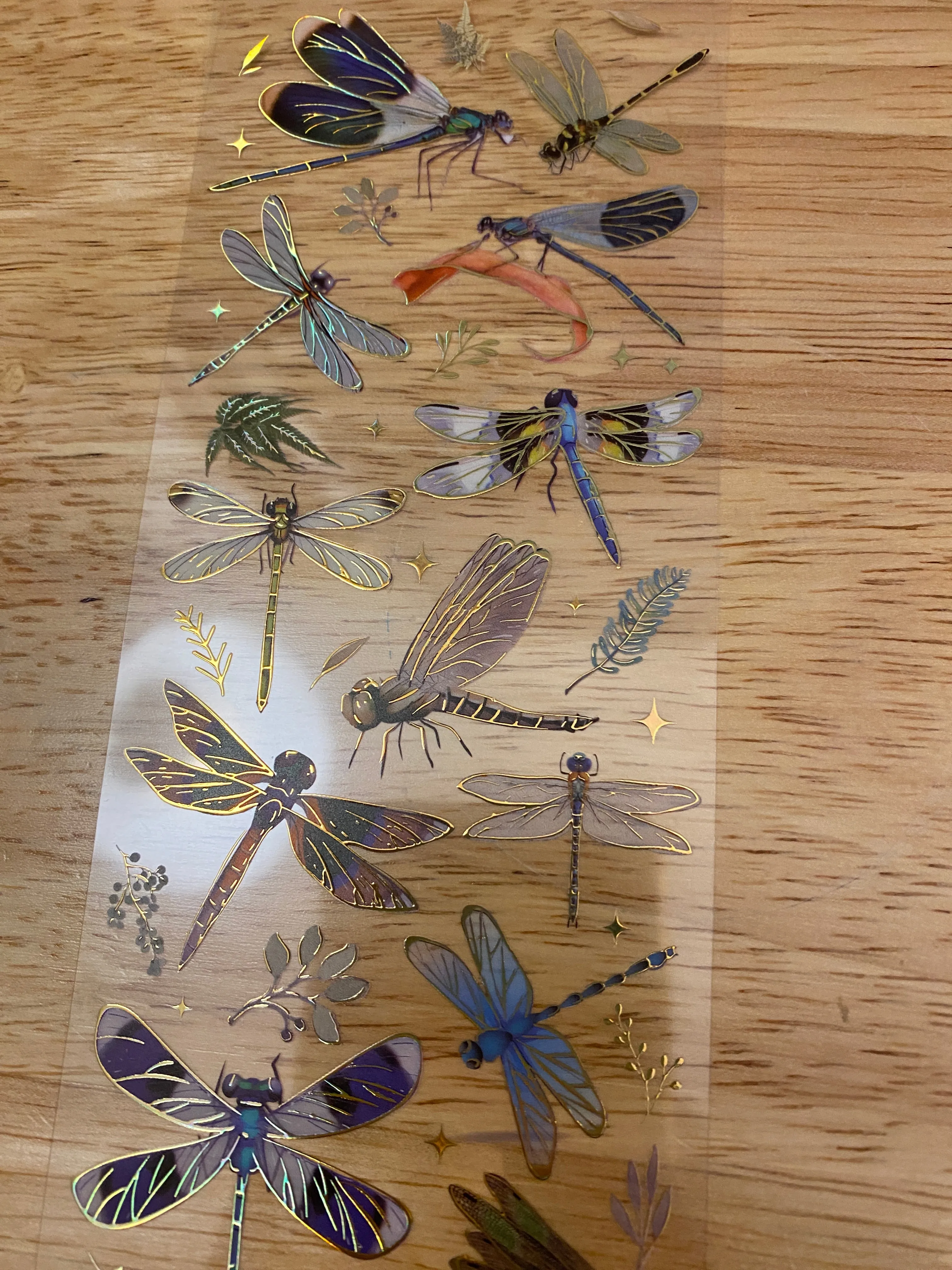 Blue Dragon Flies Foil Clear Tape