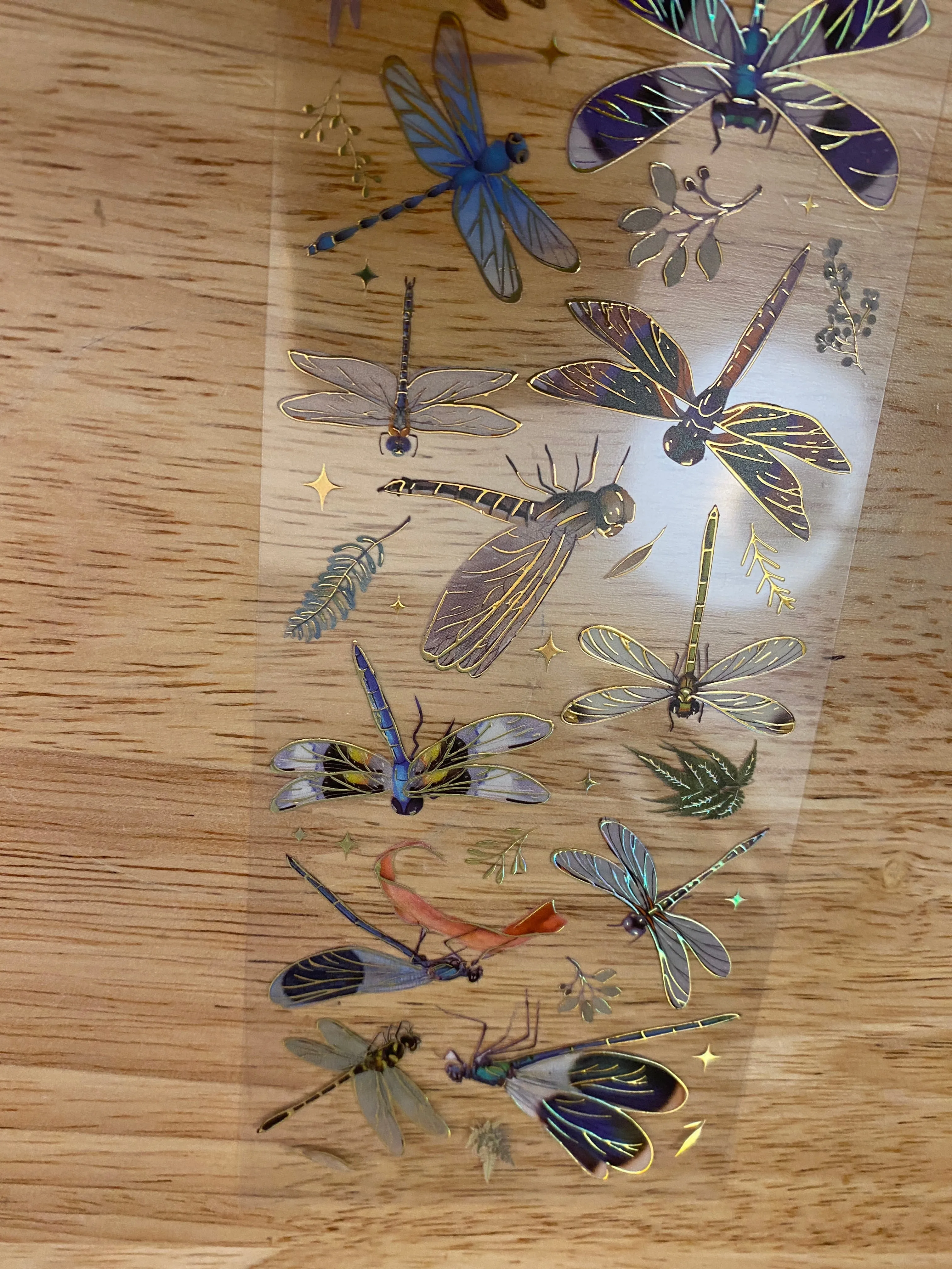 Blue Dragon Flies Foil Clear Tape