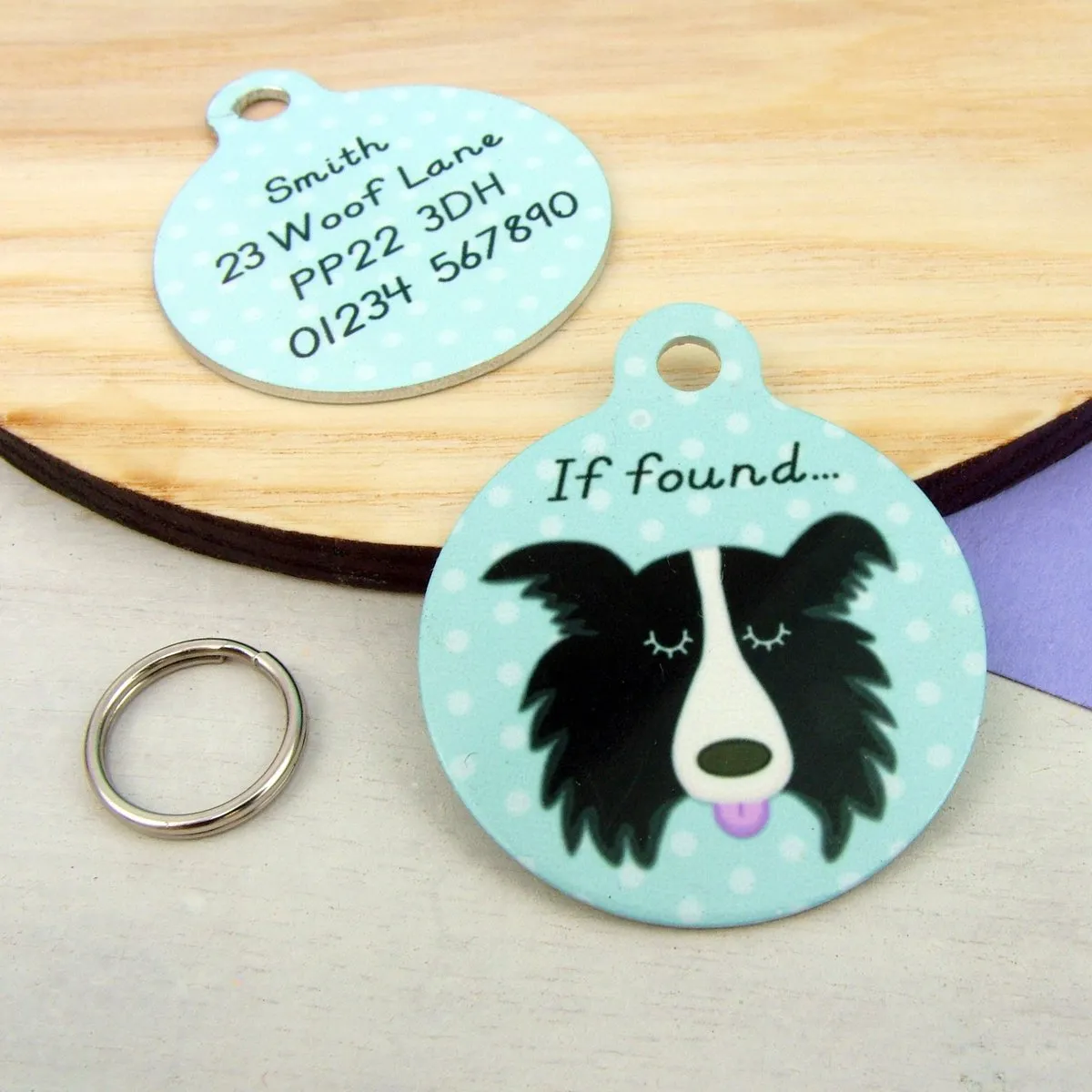 Border Collie Personalised Dog Tag