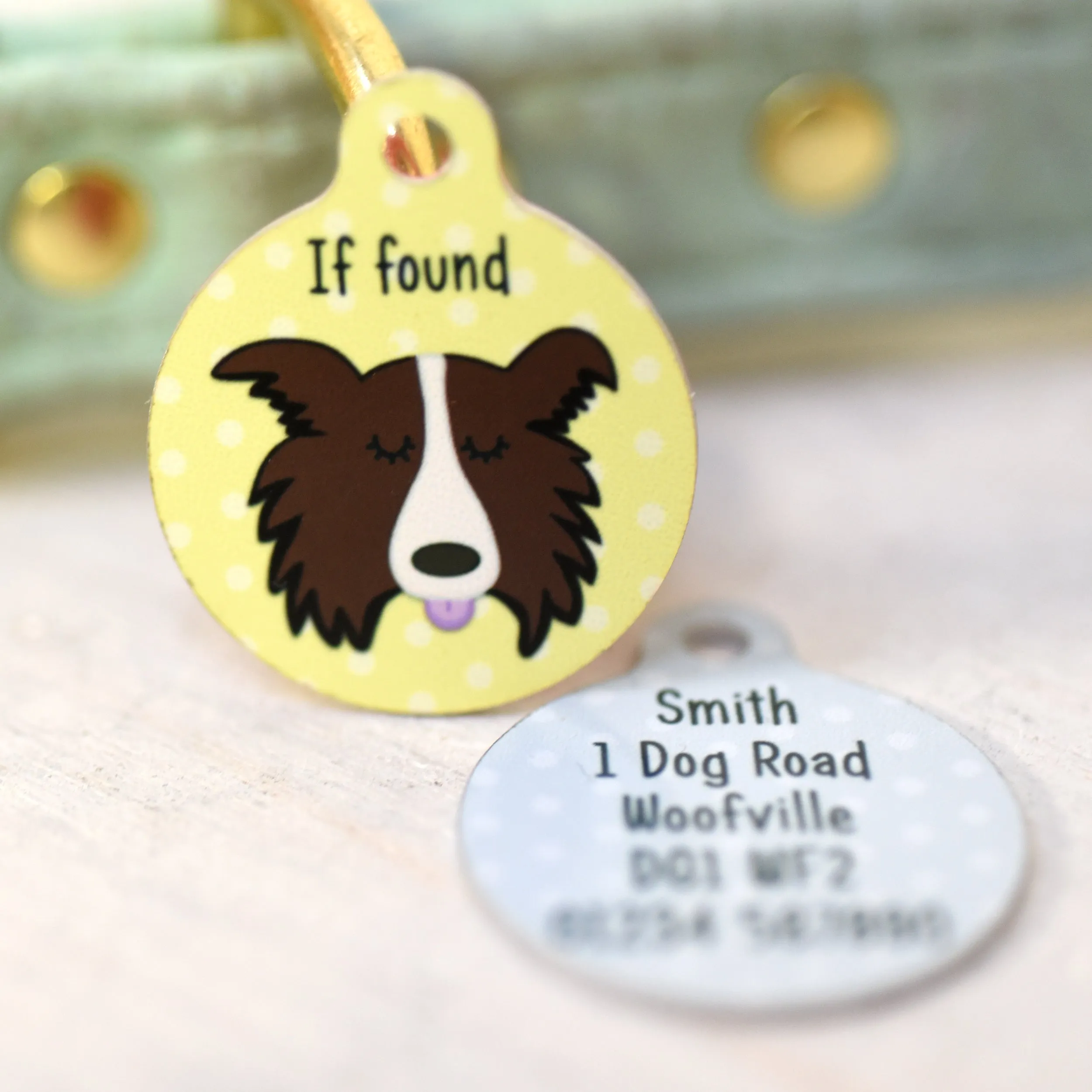 Border Collie Personalised Dog Tag