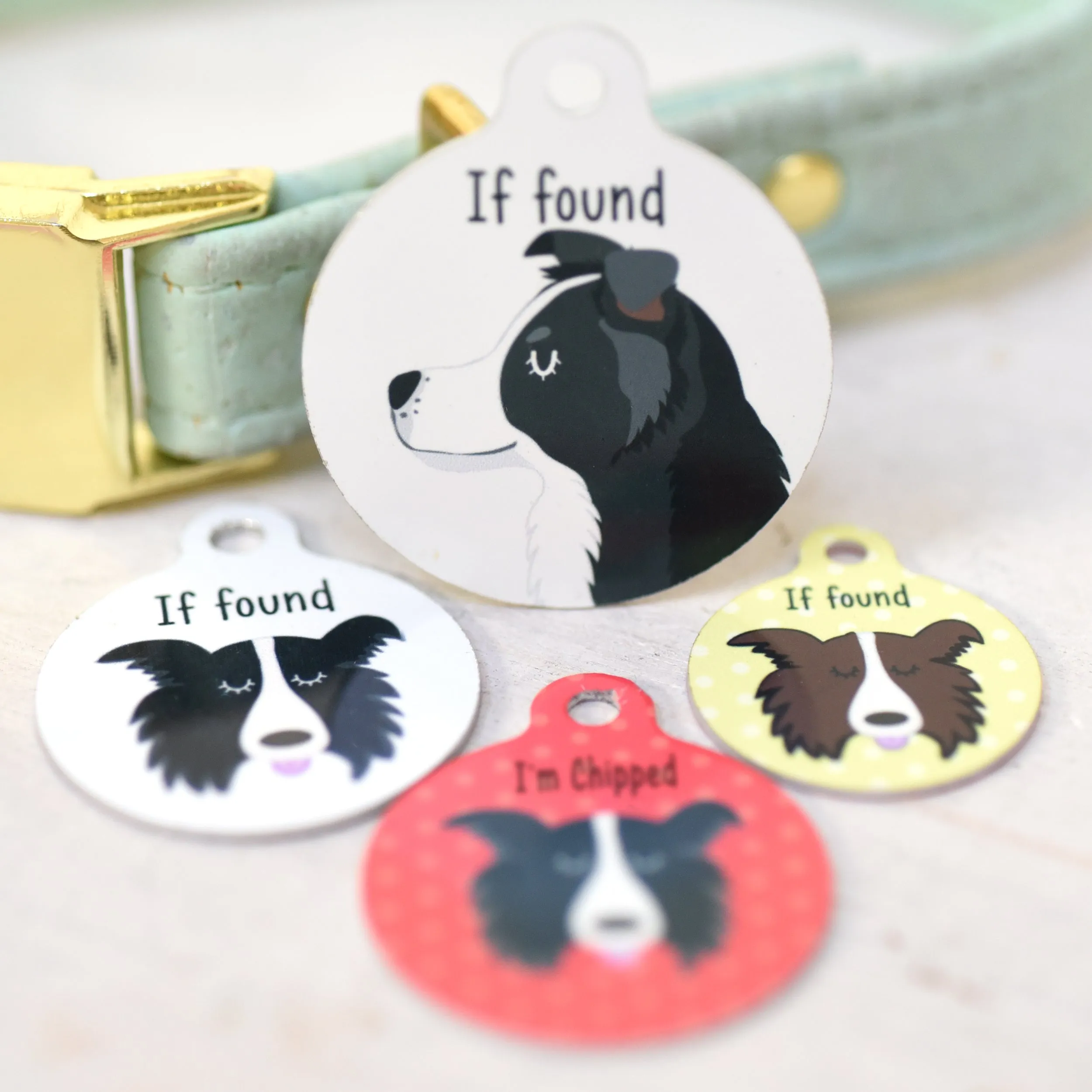 Border Collie Personalised Dog Tag