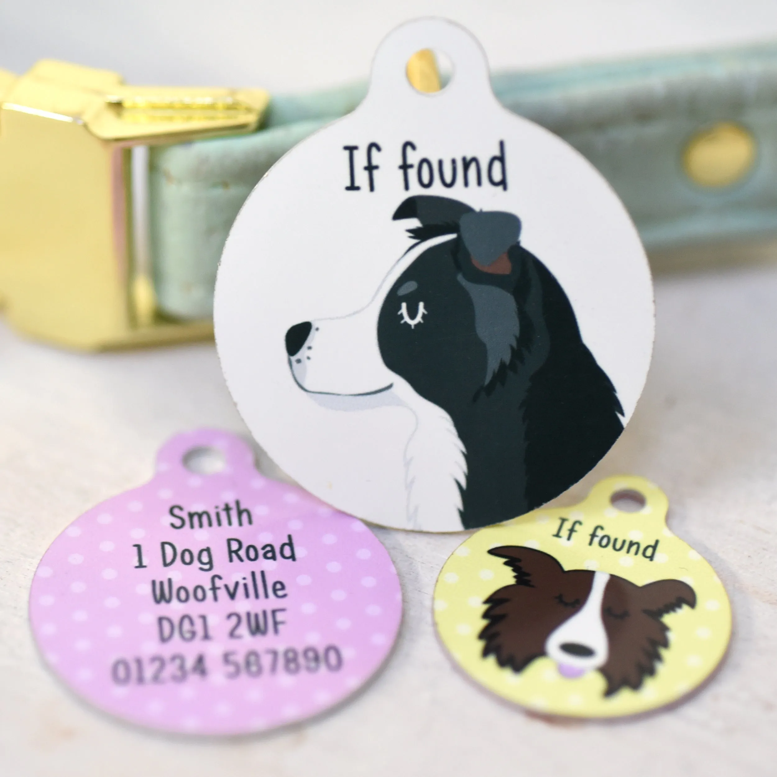 Border Collie Personalised Dog Tag