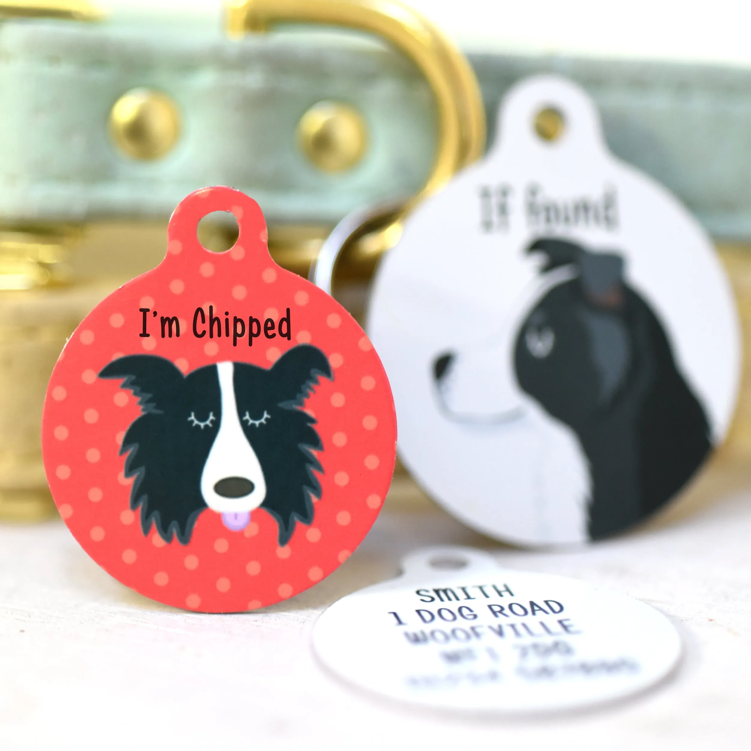 Border Collie Personalised Dog Tag