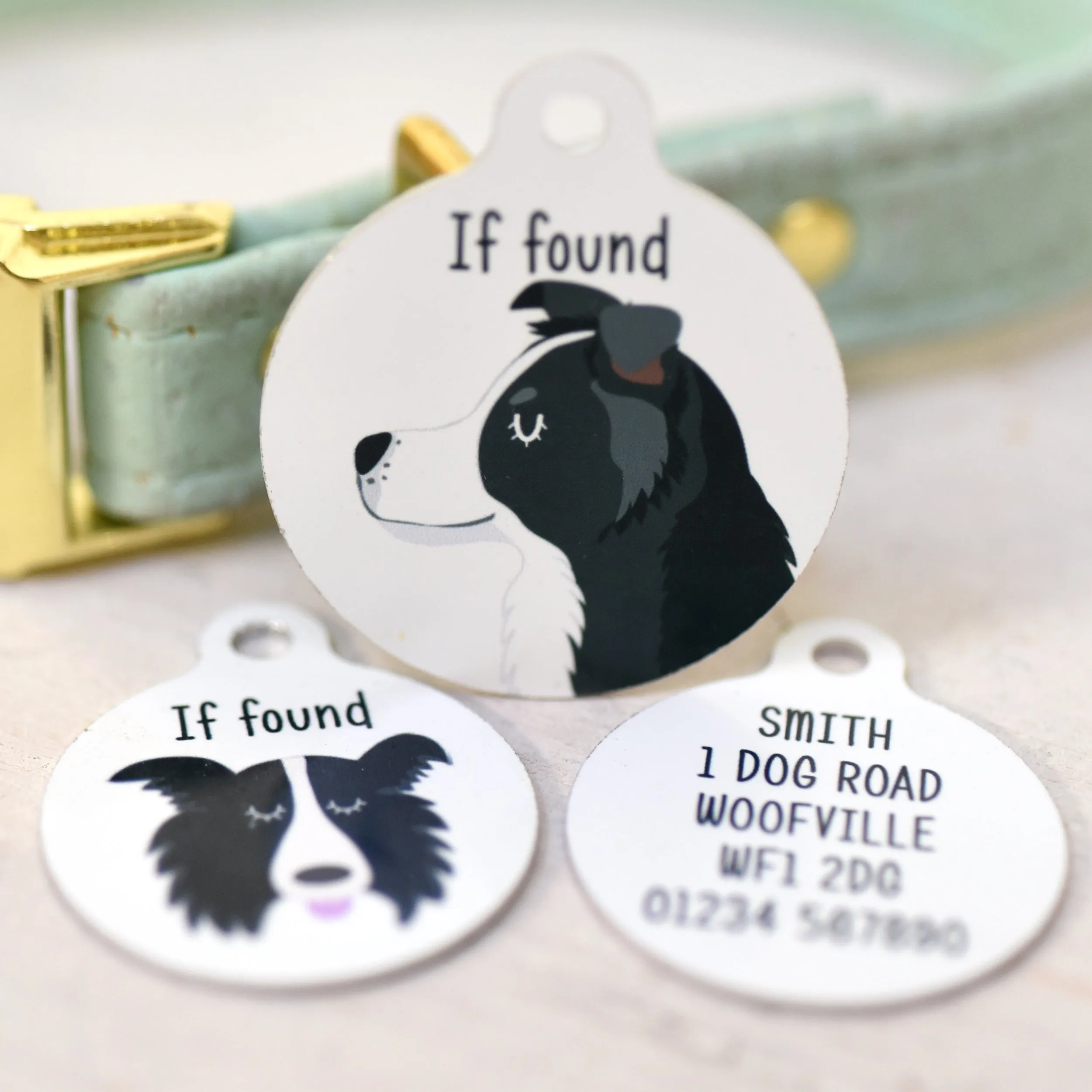 Border Collie Personalised Dog Tag