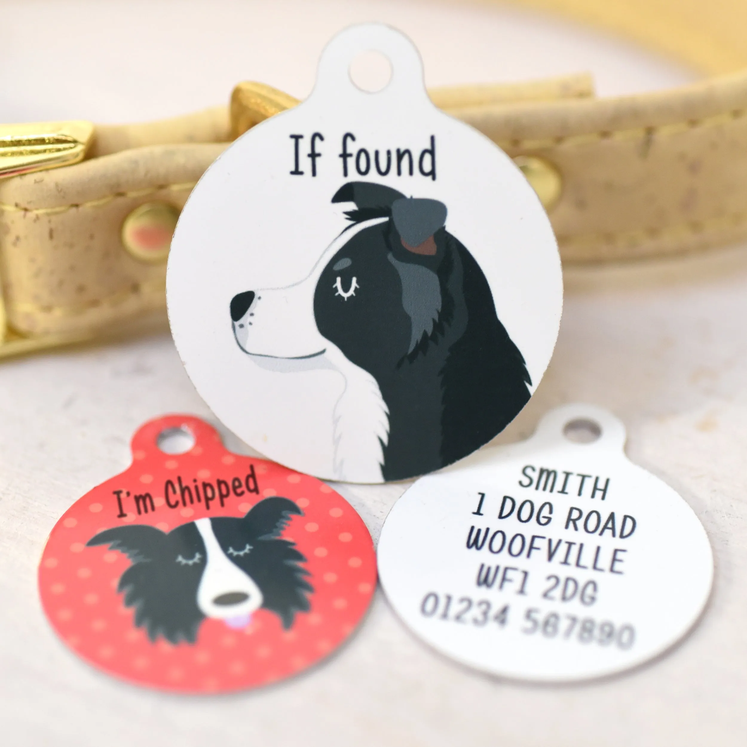 Border Collie Personalised Dog Tag