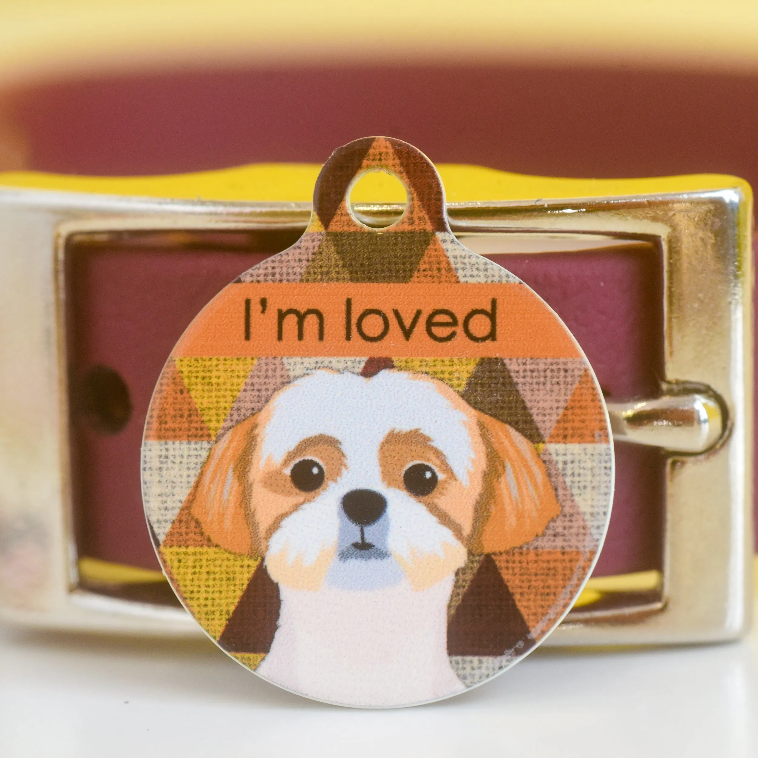 Dog Tag Personalised - Autumn Harlequin