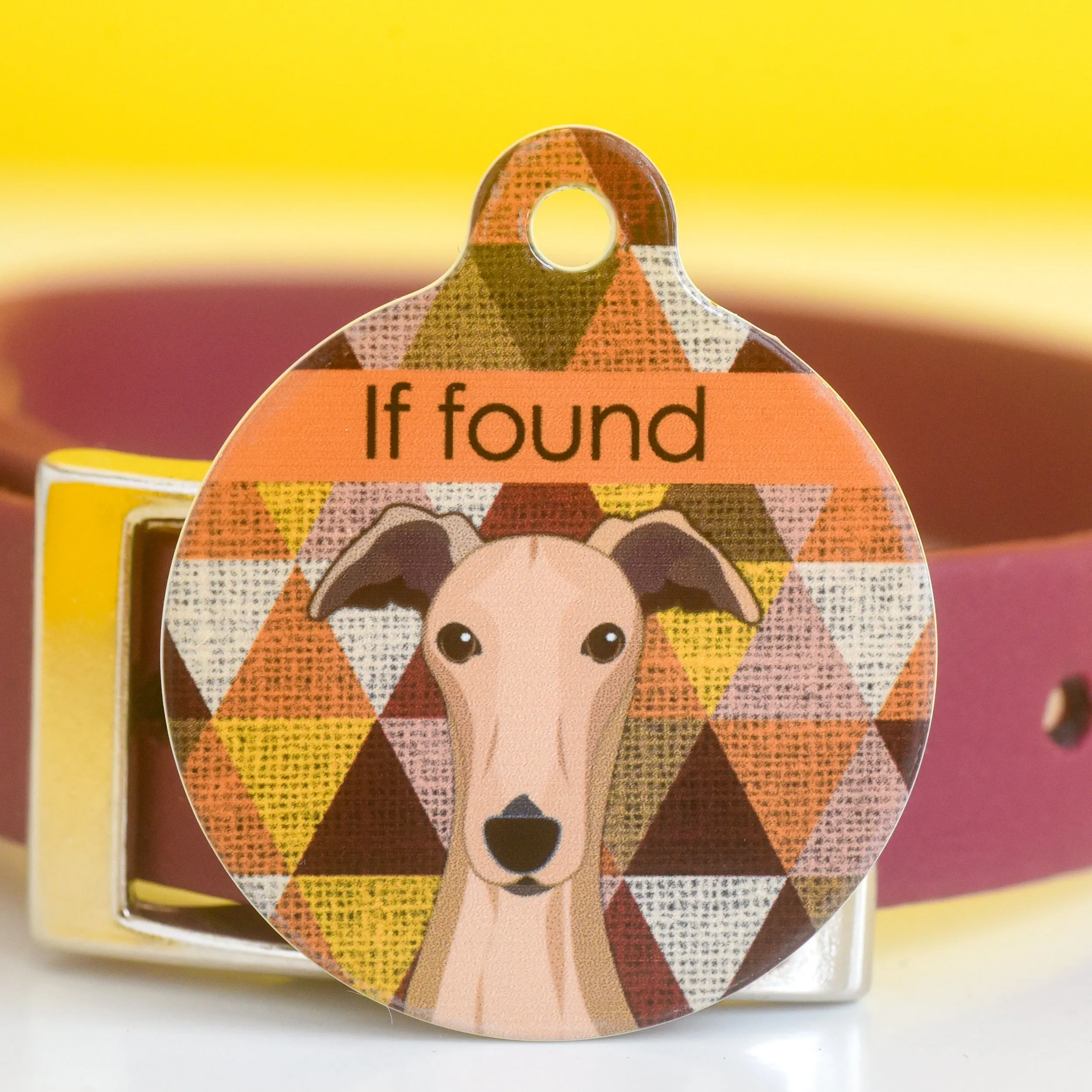 Dog Tag Personalised - Autumn Harlequin