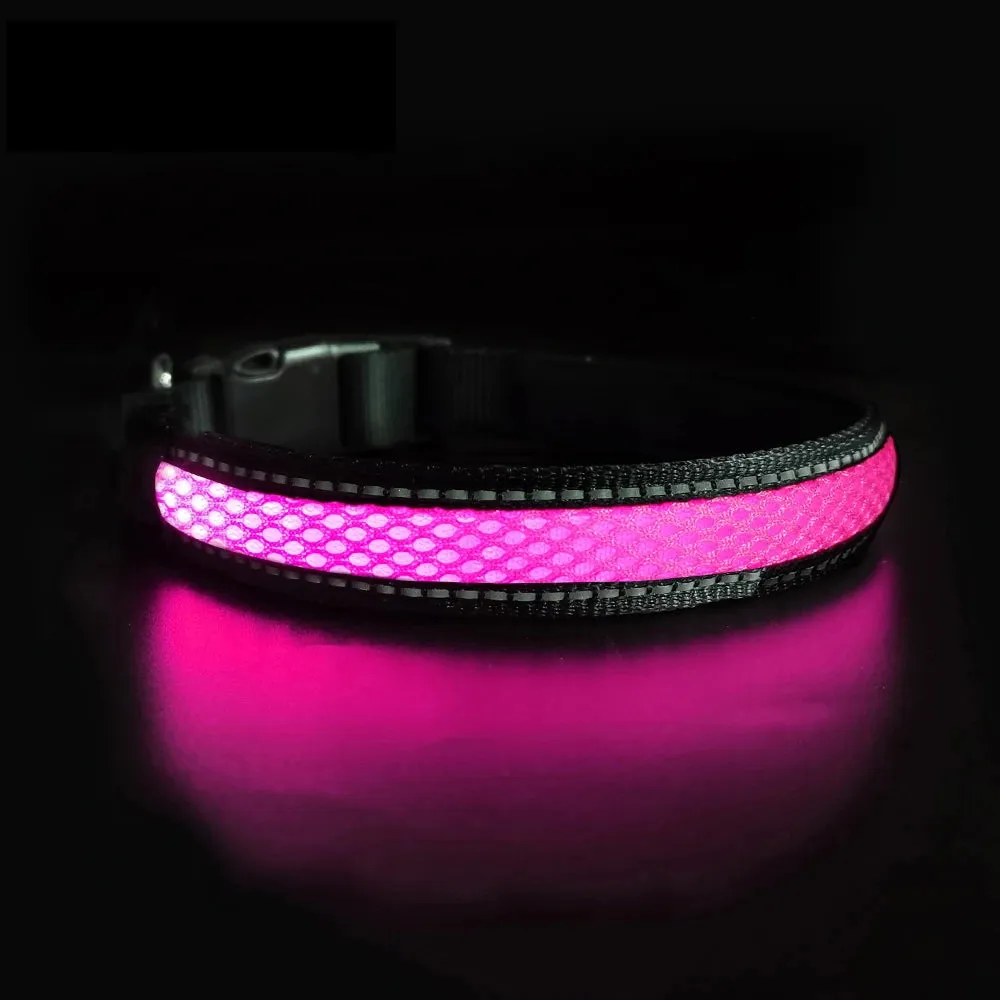 MASBRILL LED Dog Collar Luminous Pet Products Safety Stylish Flashing Glow Necklace Waterproof Reflective Pet Dog Accessories