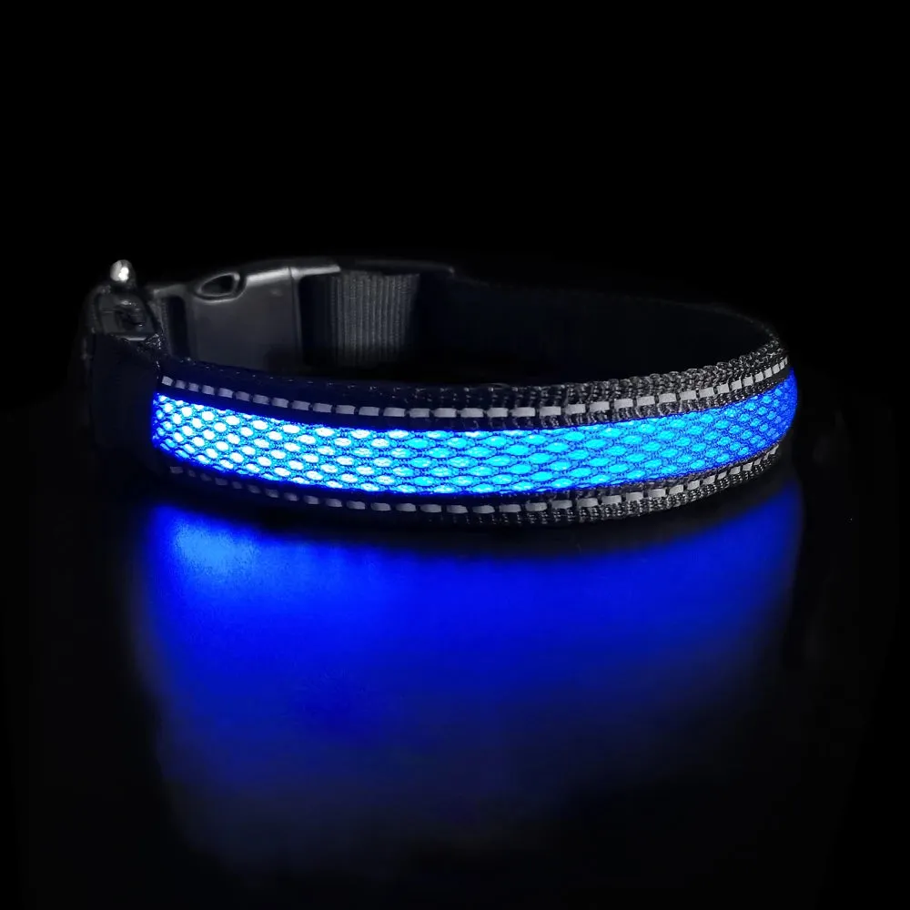 MASBRILL LED Dog Collar Luminous Pet Products Safety Stylish Flashing Glow Necklace Waterproof Reflective Pet Dog Accessories