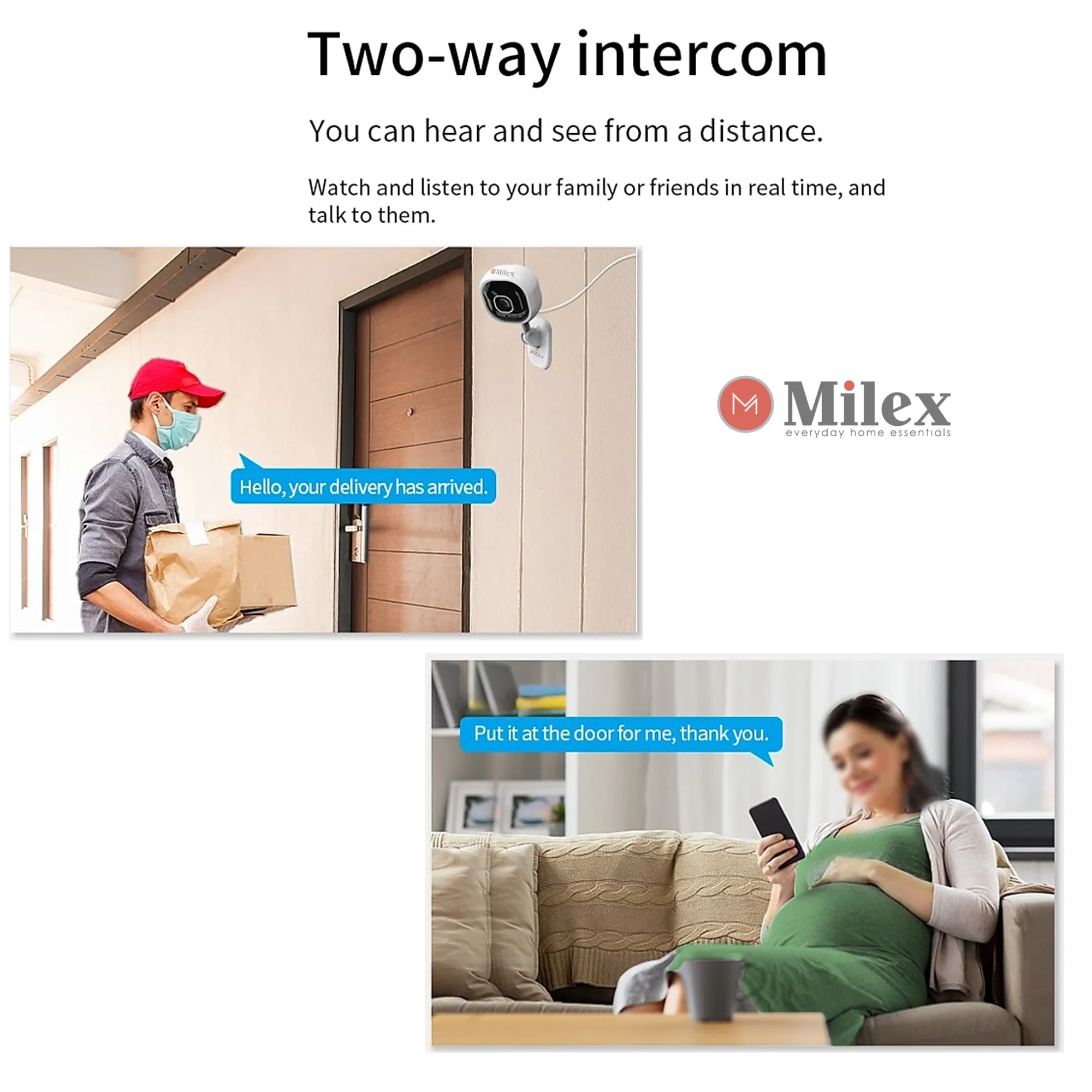 MILEX 2 WAY INFRARED SECURITY CAMERA -KEEP AN EYE ON WHAT MATTERS MOST! SECURE YOUR HOME AND FAMILY 2 pack