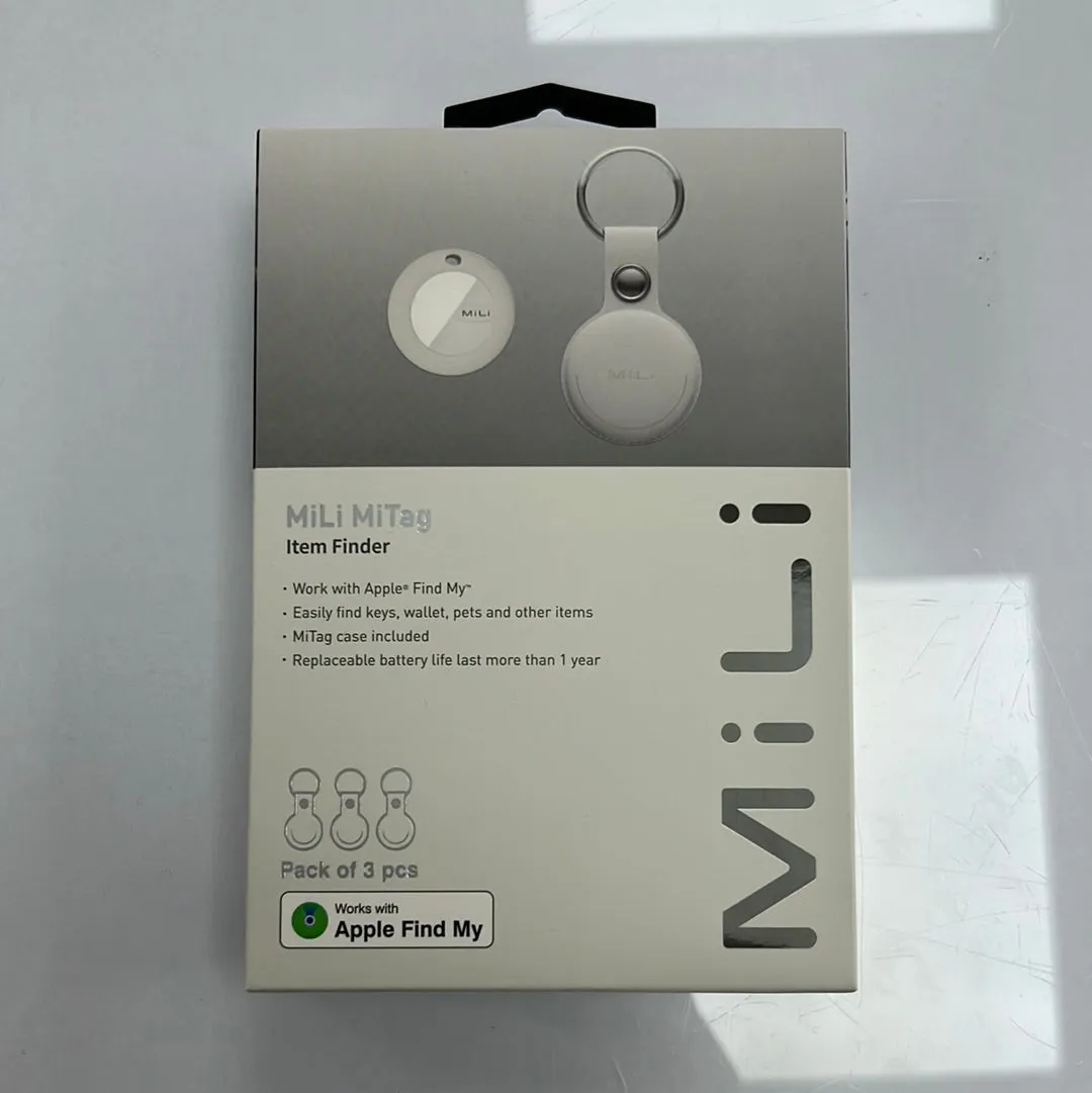 MiLi MiTag Item Finder Pack of 3 (Like AirTag) fully apple compatible