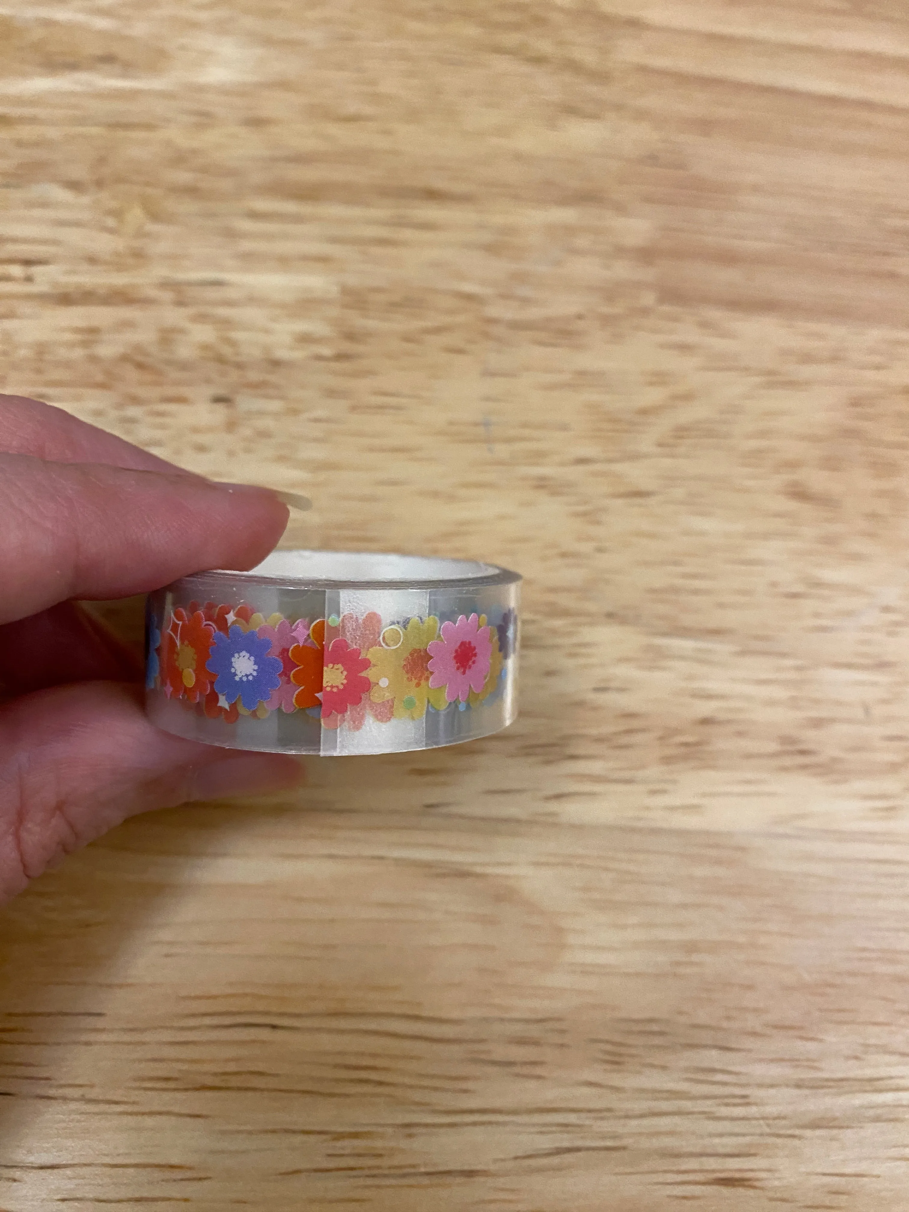 Multi Colored Daisy Washi Clear Tape