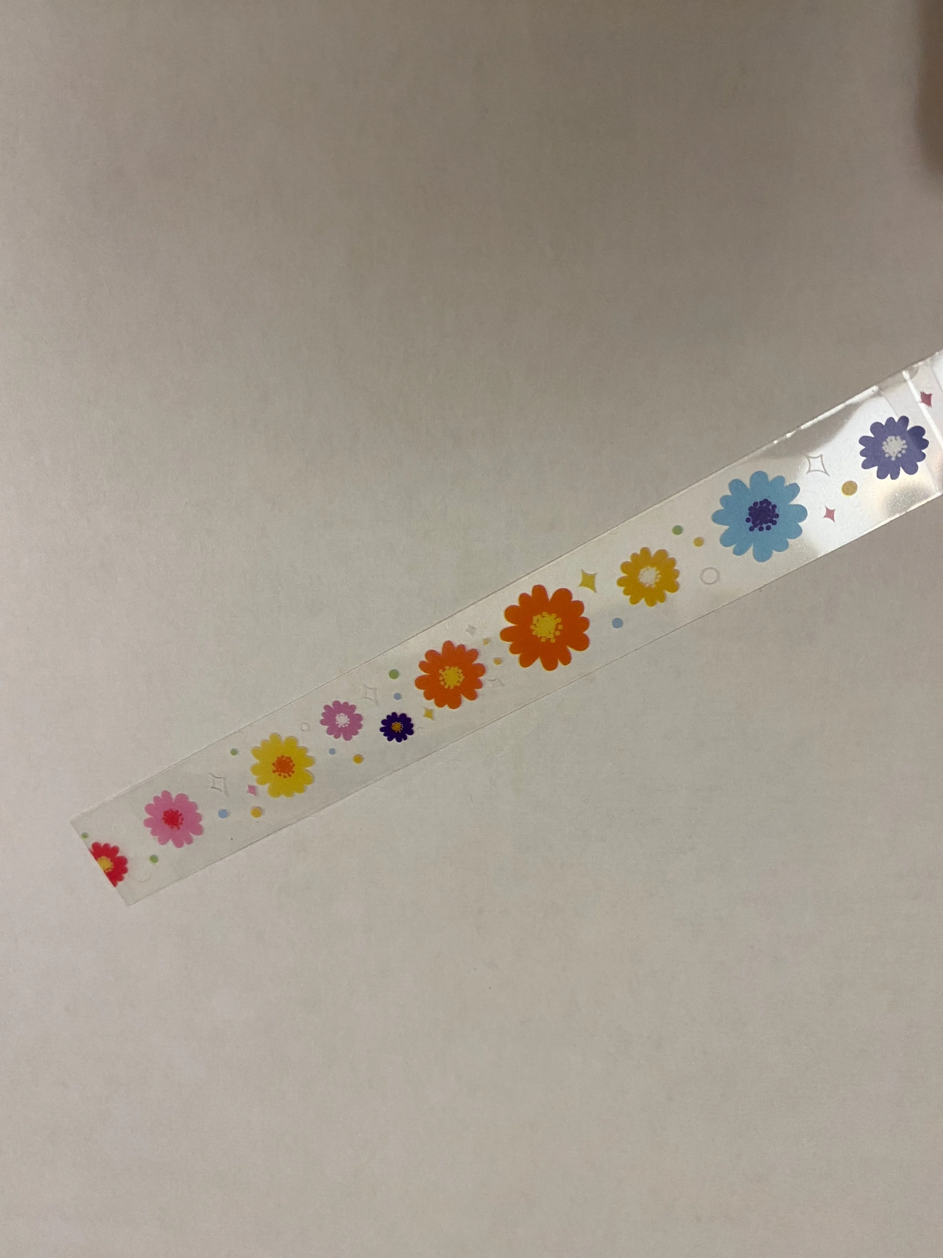 Multi Colored Daisy Washi Clear Tape