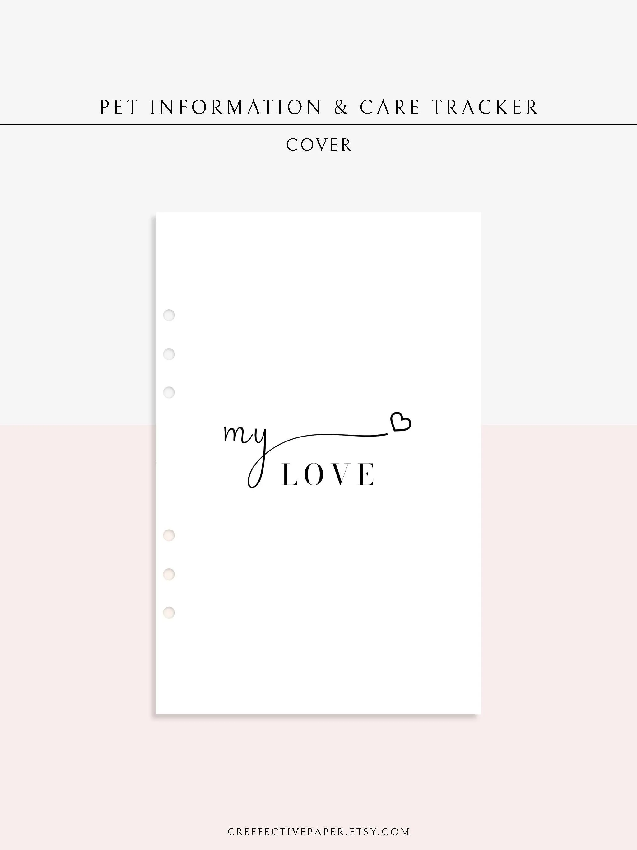 N110 | Printable Pet Information & Care Planner Template