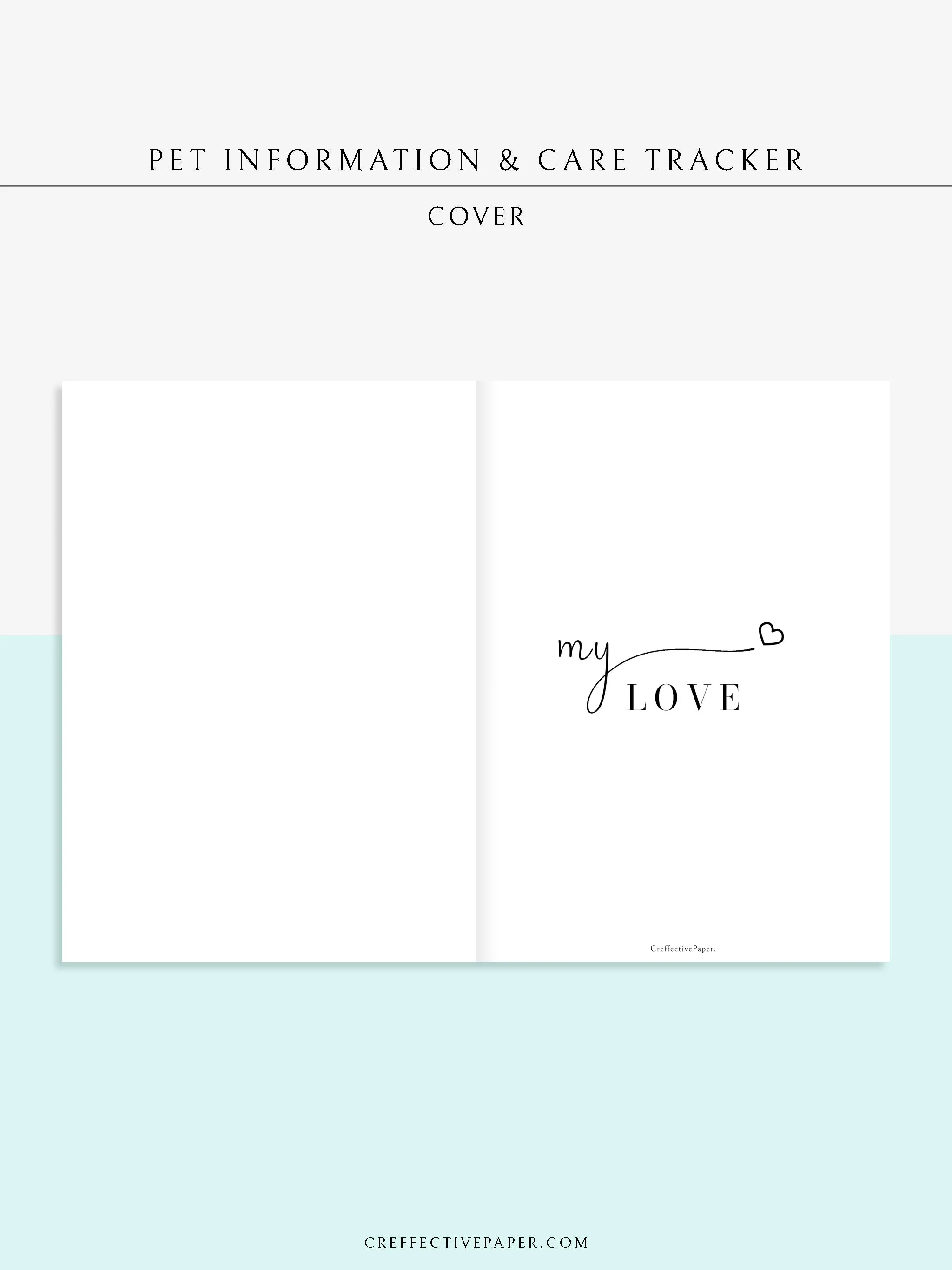 N110 | Printable Pet Information & Care Planner Template