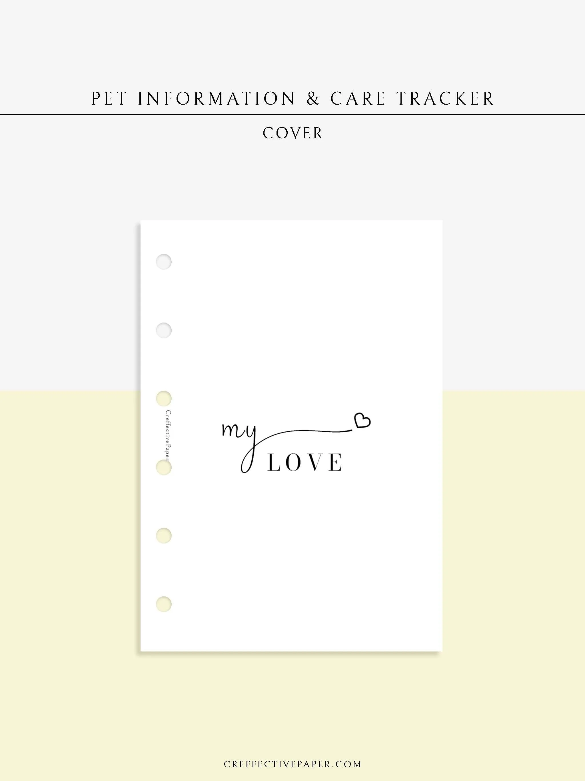 N110 | Printable Pet Information & Care Planner Template