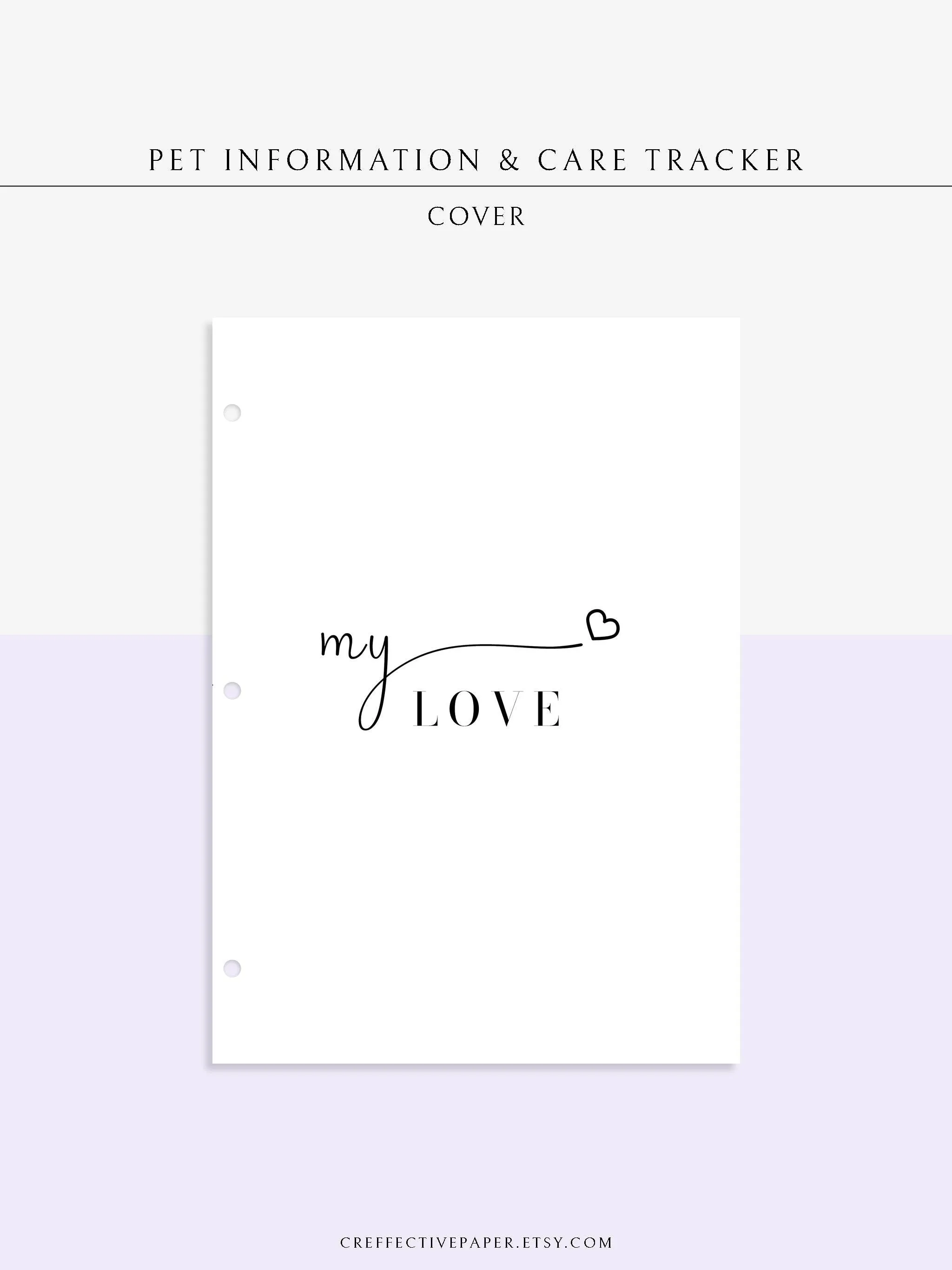 N110 | Printable Pet Information & Care Planner Template