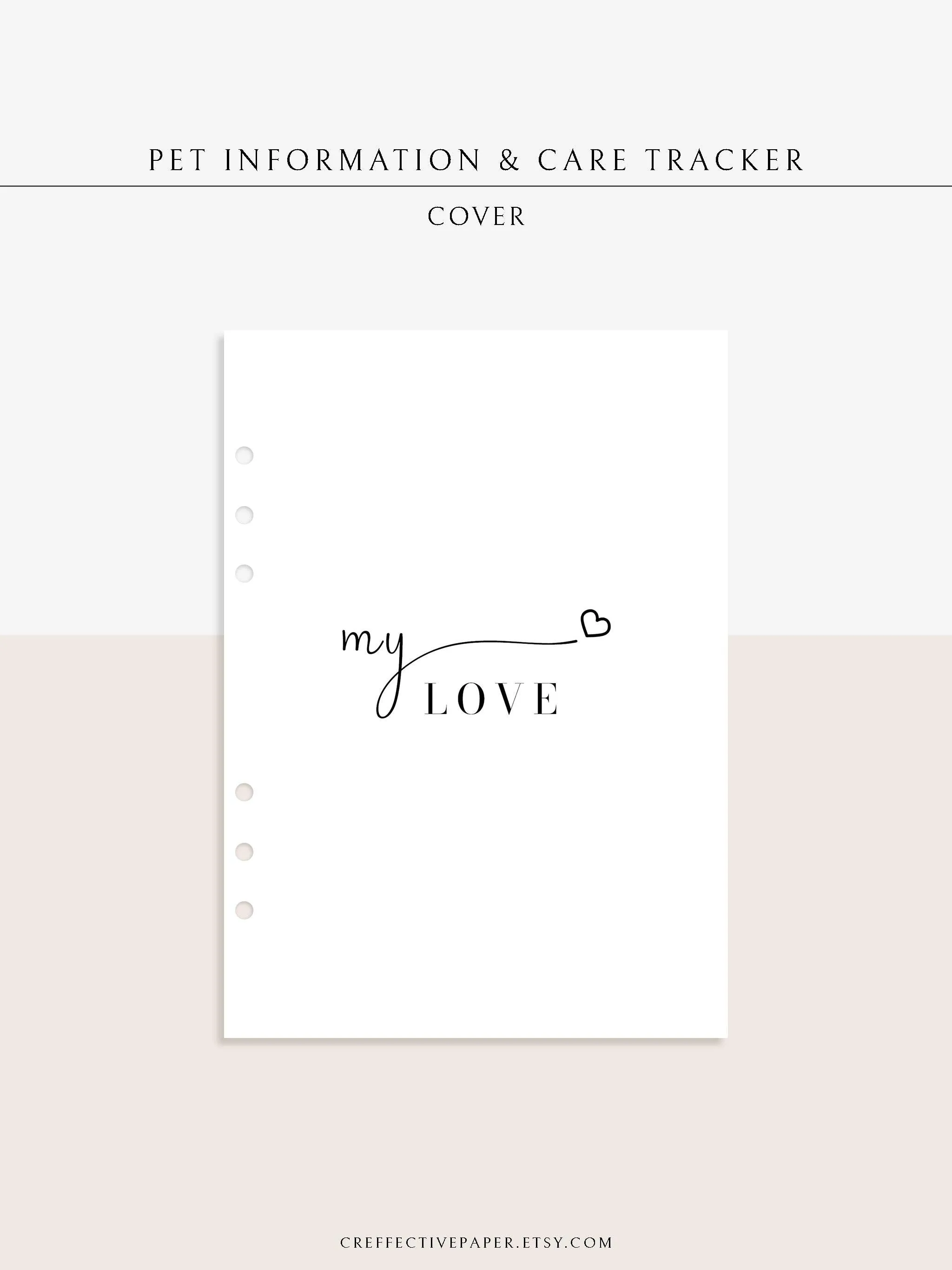 N110 | Printable Pet Information & Care Planner Template