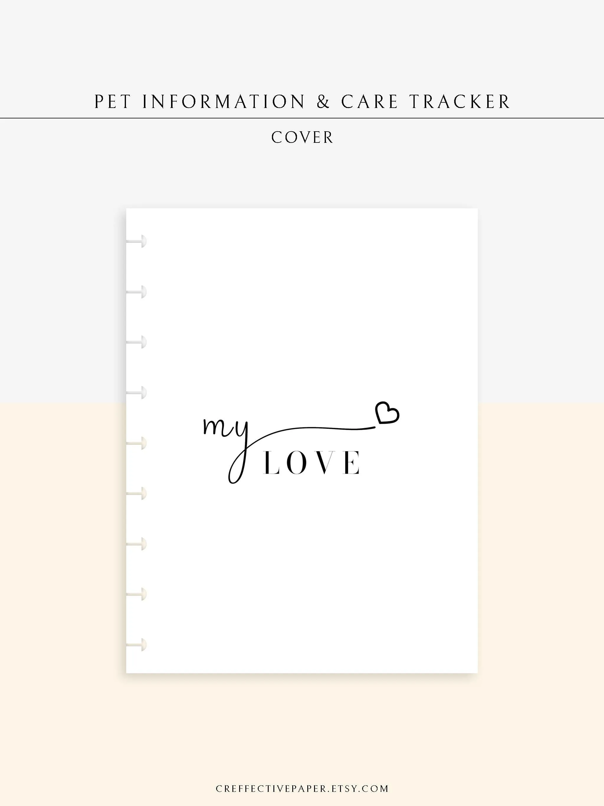 N110 | Printable Pet Information & Care Planner Template