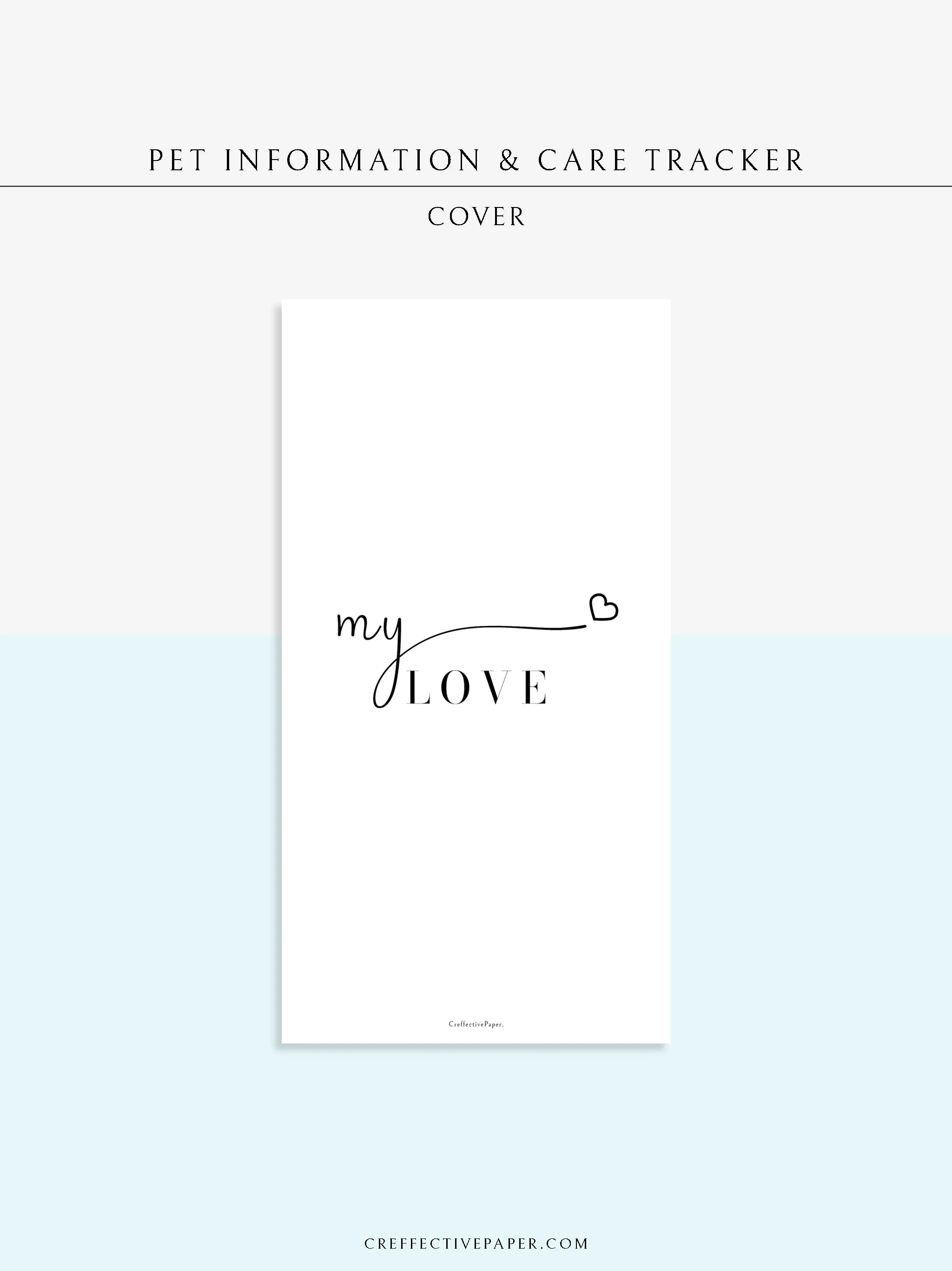 N110 | Printable Pet Information & Care Planner Template