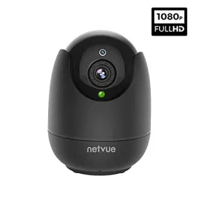 NETVUE 1080P WiFi Security Camera, Pet Camera 2 Way Audio, Baby Monitor, Night Vision, Smart AI. Human Detection, Pan Tilt Zoom, Works with Alexa, Baby Camera with Cloud Storage (Black)