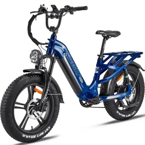 OB eBikes FREESKY Rocky 750 w Ready to Ride Step Thru Ebike 20x4 Electric Cargo eBike