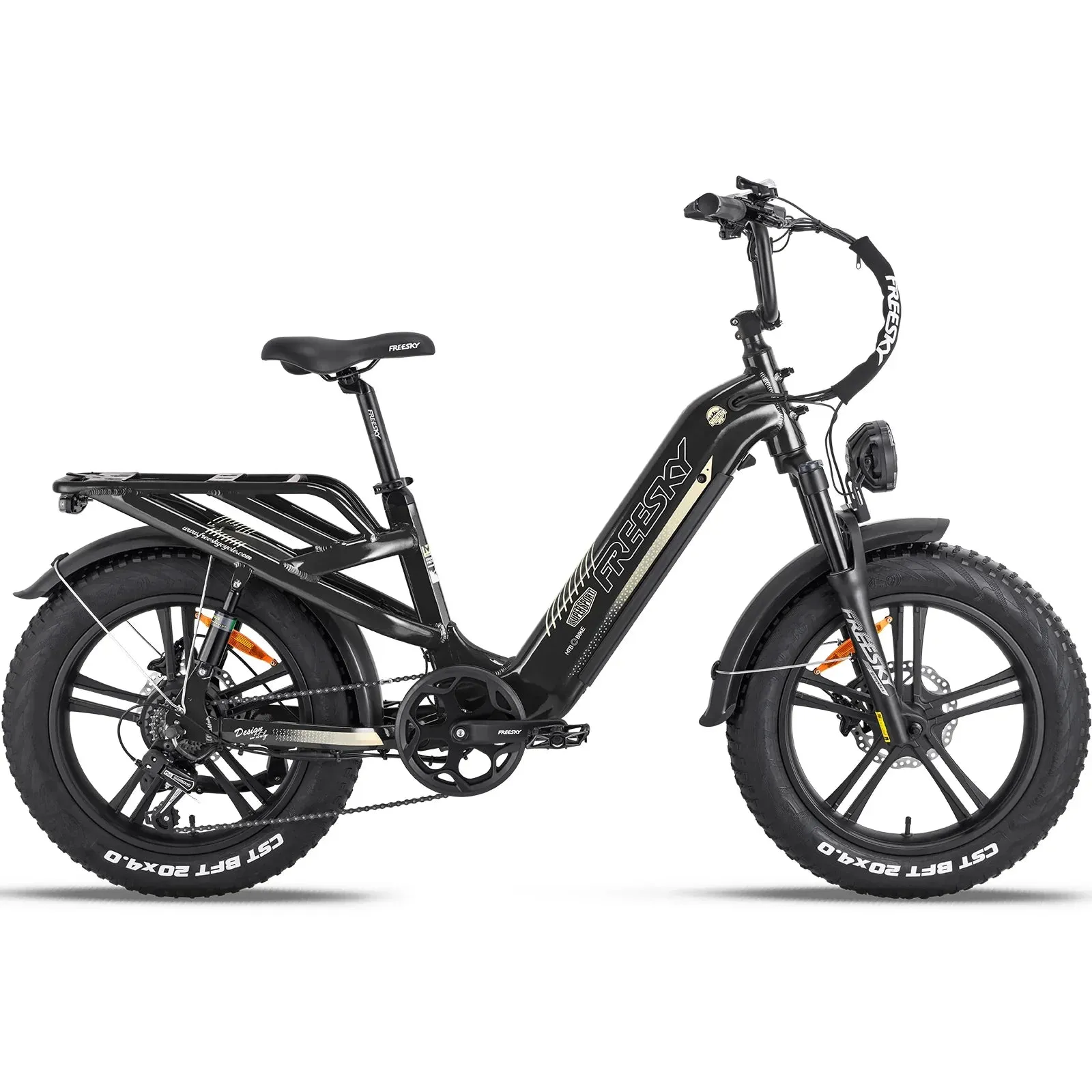 OB eBikes FREESKY Rocky 750 w Ready to Ride Step Thru Ebike 20x4 Electric Cargo eBike