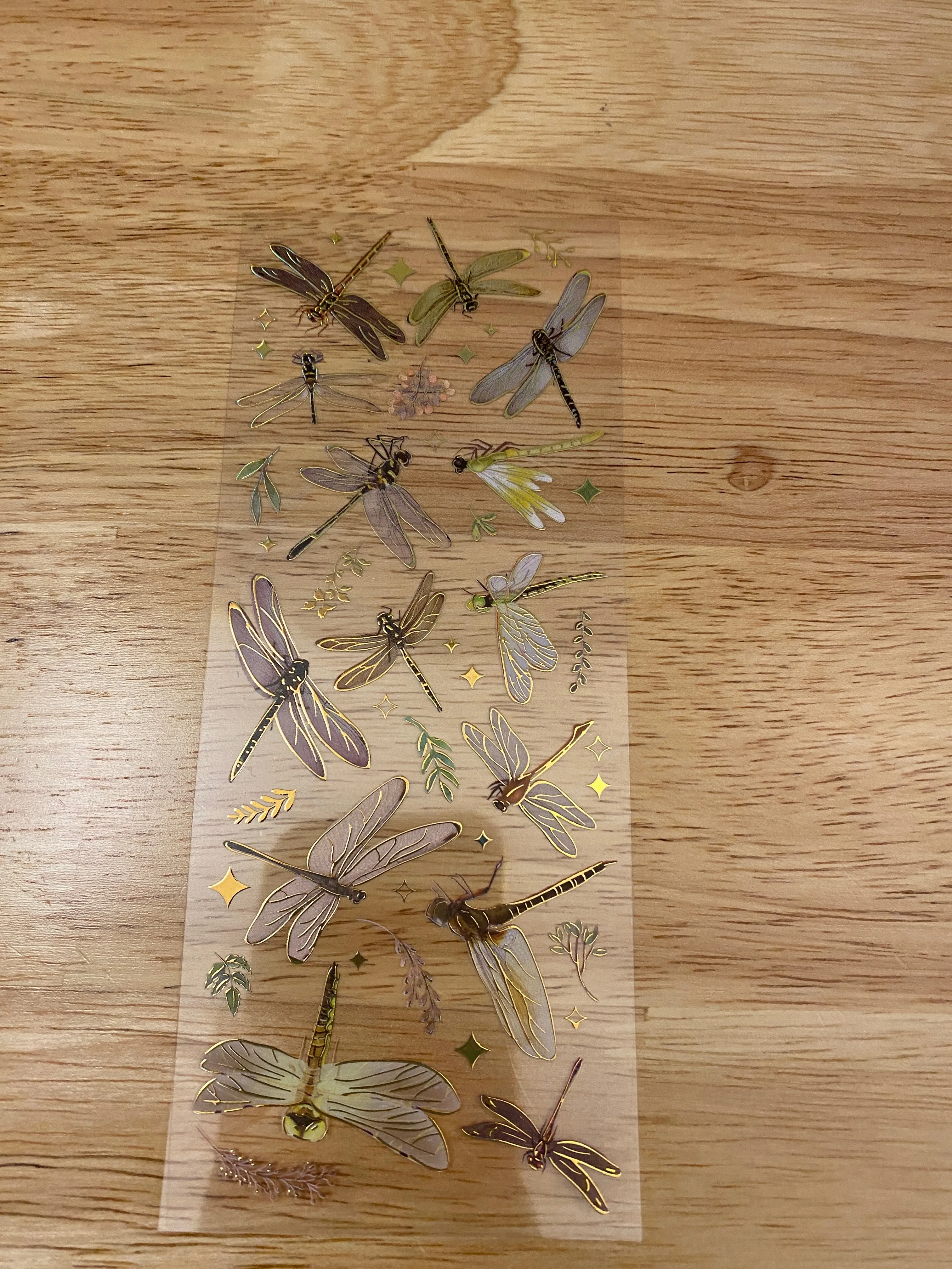 PET Foil Clear Tape with Green Dragon Flies