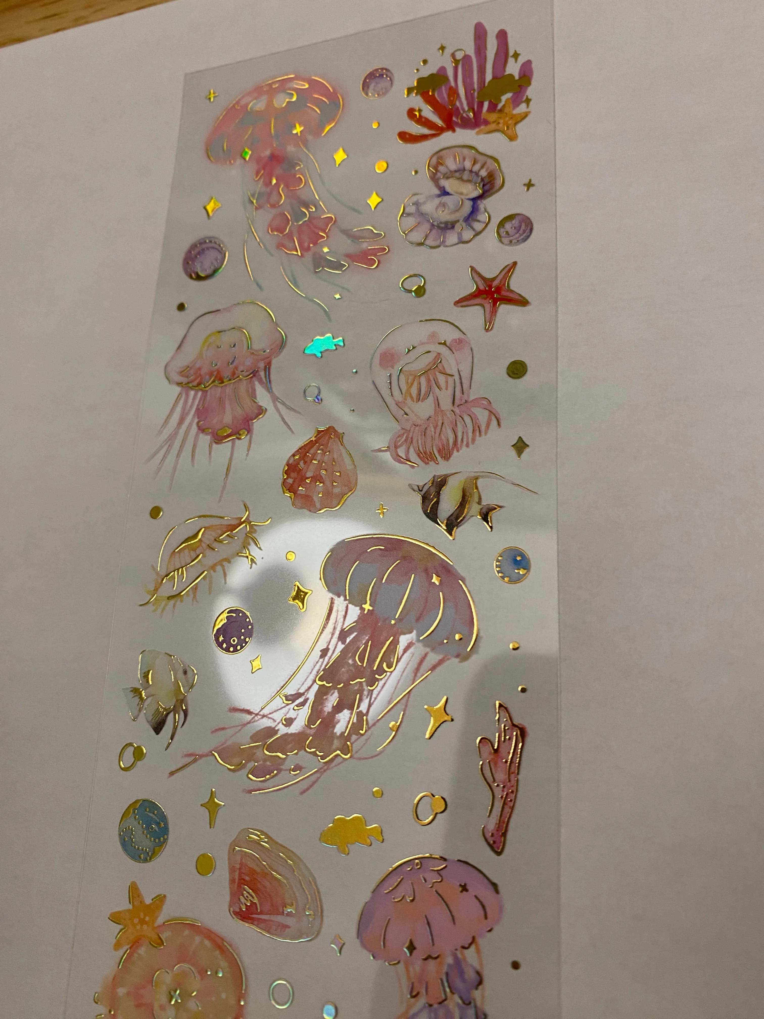 PET Foil Clear Tape with Pink Ocean Stuff