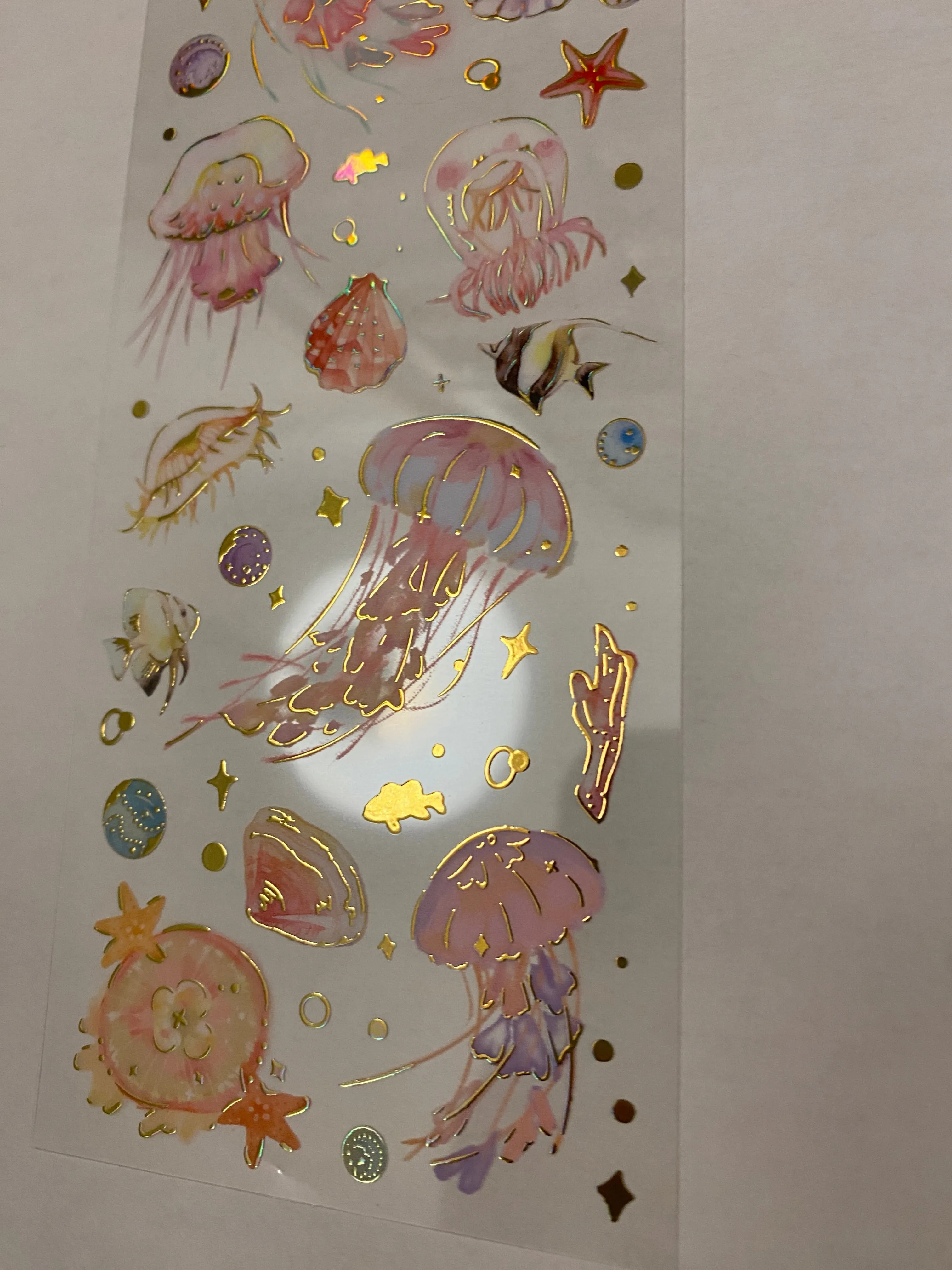 PET Foil Clear Tape with Pink Ocean Stuff