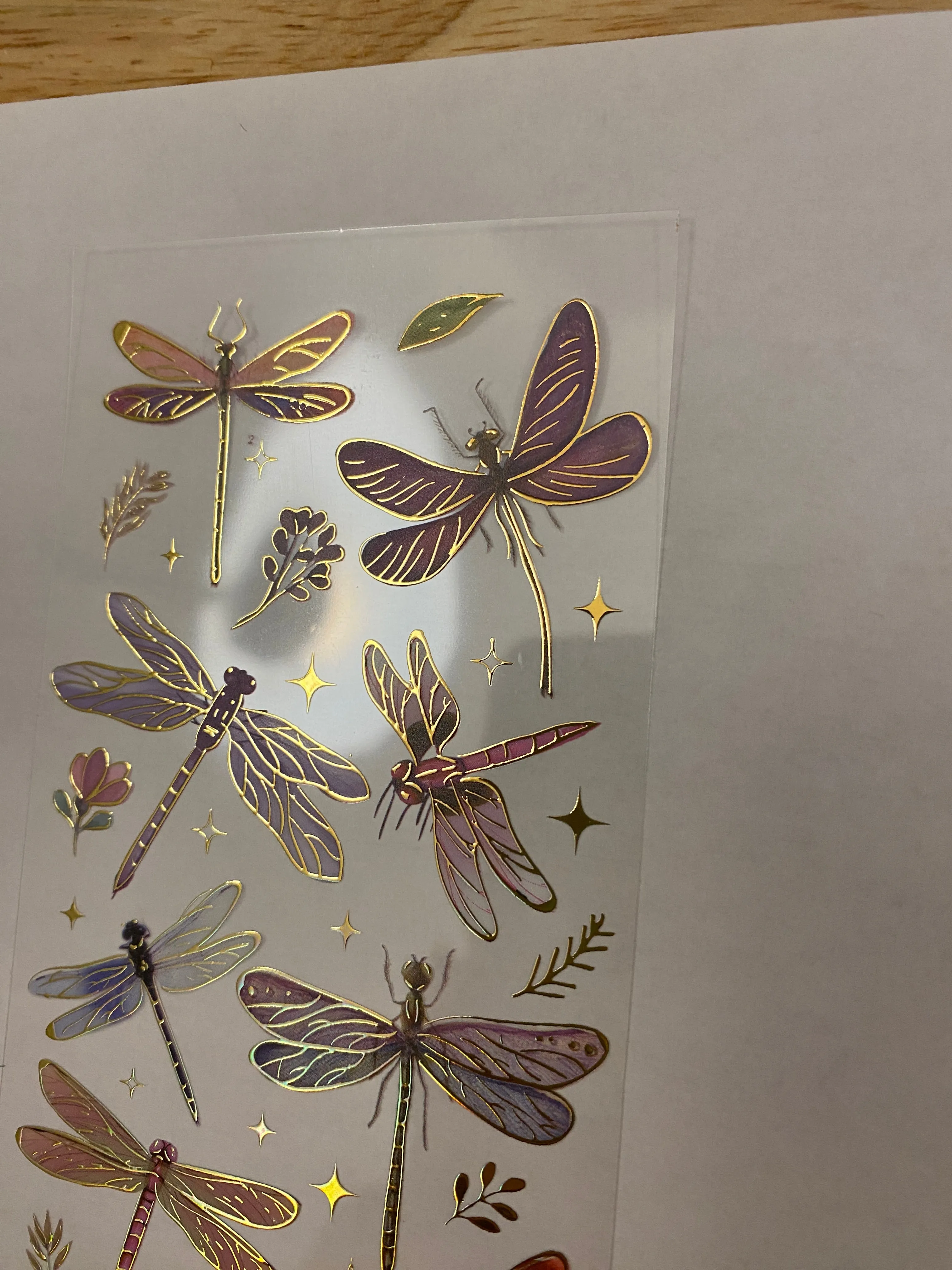 Pink Dragon Fly Foil Clear Tape PET