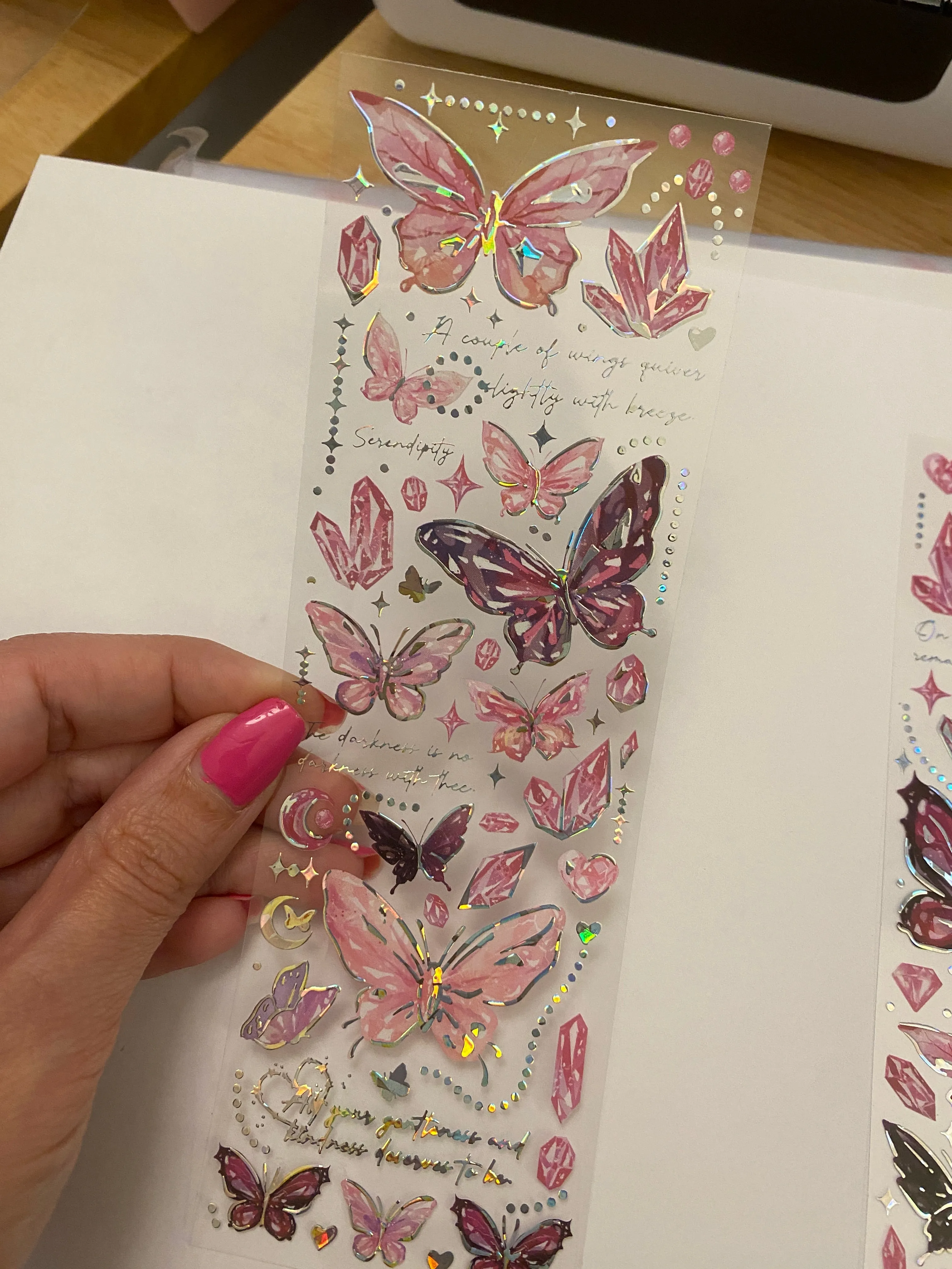 Pink Two Butterfly PET Washi Tape