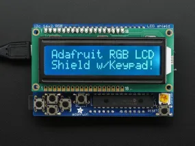 RGB LCD Shield Kit w/ 16x2 Character Display - Only 2 pins used!