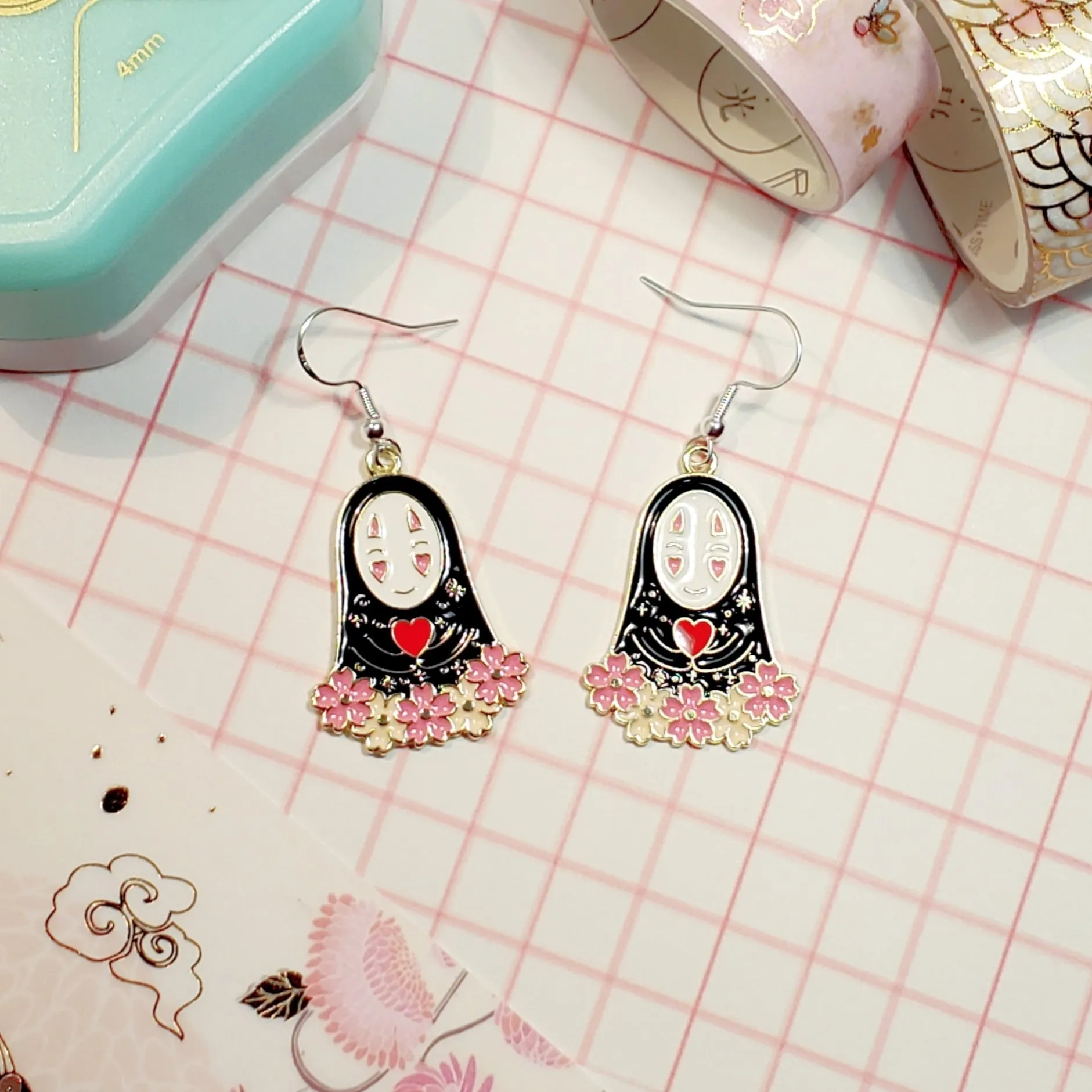 Sakura No-Face Earrings