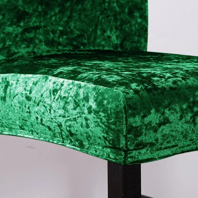 Trendily Premium Wrinkle-Free Stretchable | Washable Plain|Velvet Chair Covers |Rama Green (CC-135)